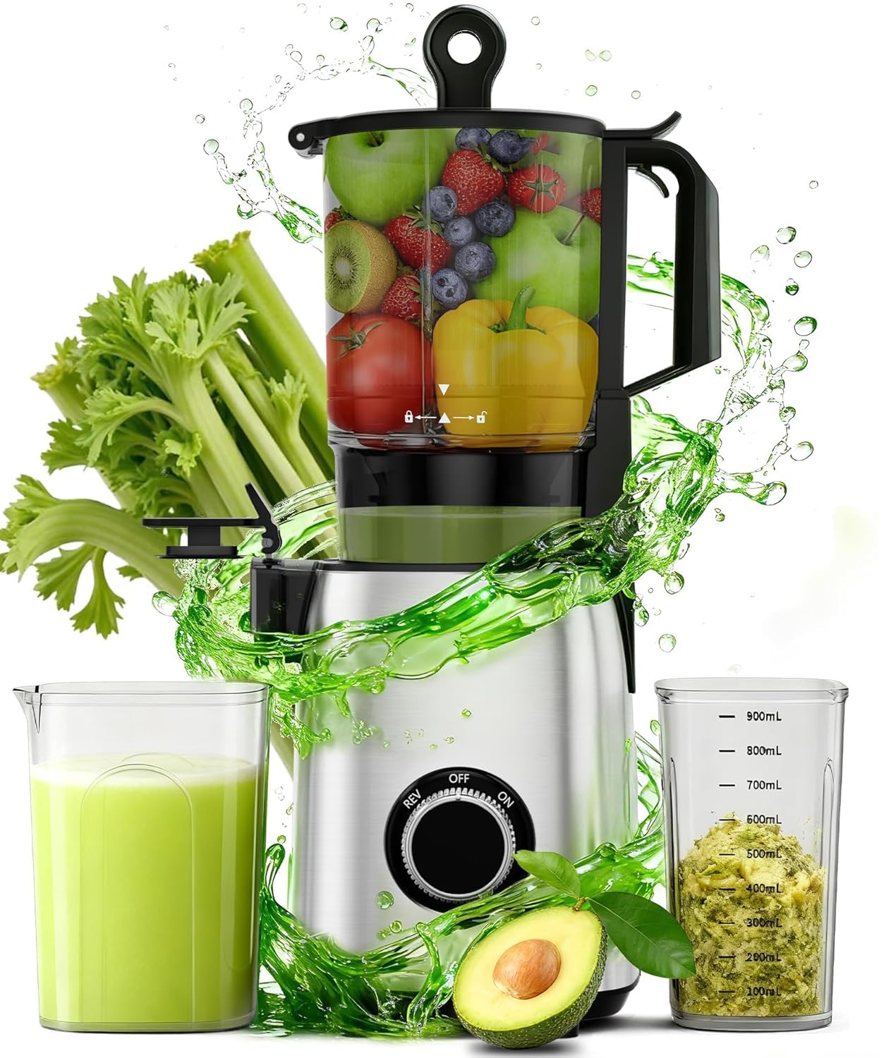 Electactic Slow Juicer Machine with 300W Pure Copper Motor