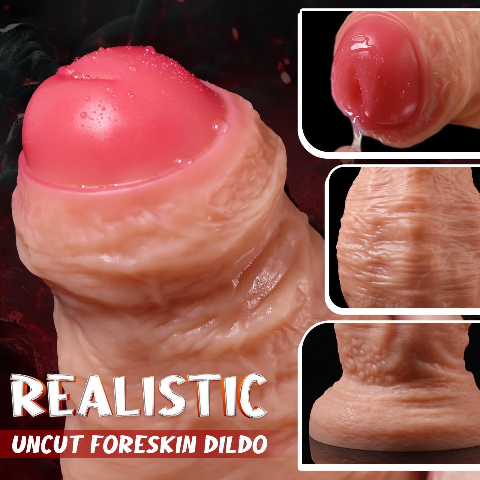 4.5'' Diameter Huge Thick Uncut Dildo, 10 inch Dual Density Silicone Gaint Girth Dildo XXL Butt Plug Sex Toy for Anal Stretcher, Extra Large Anal Dildo No Balls for Advanced Player P Spot Stimulation