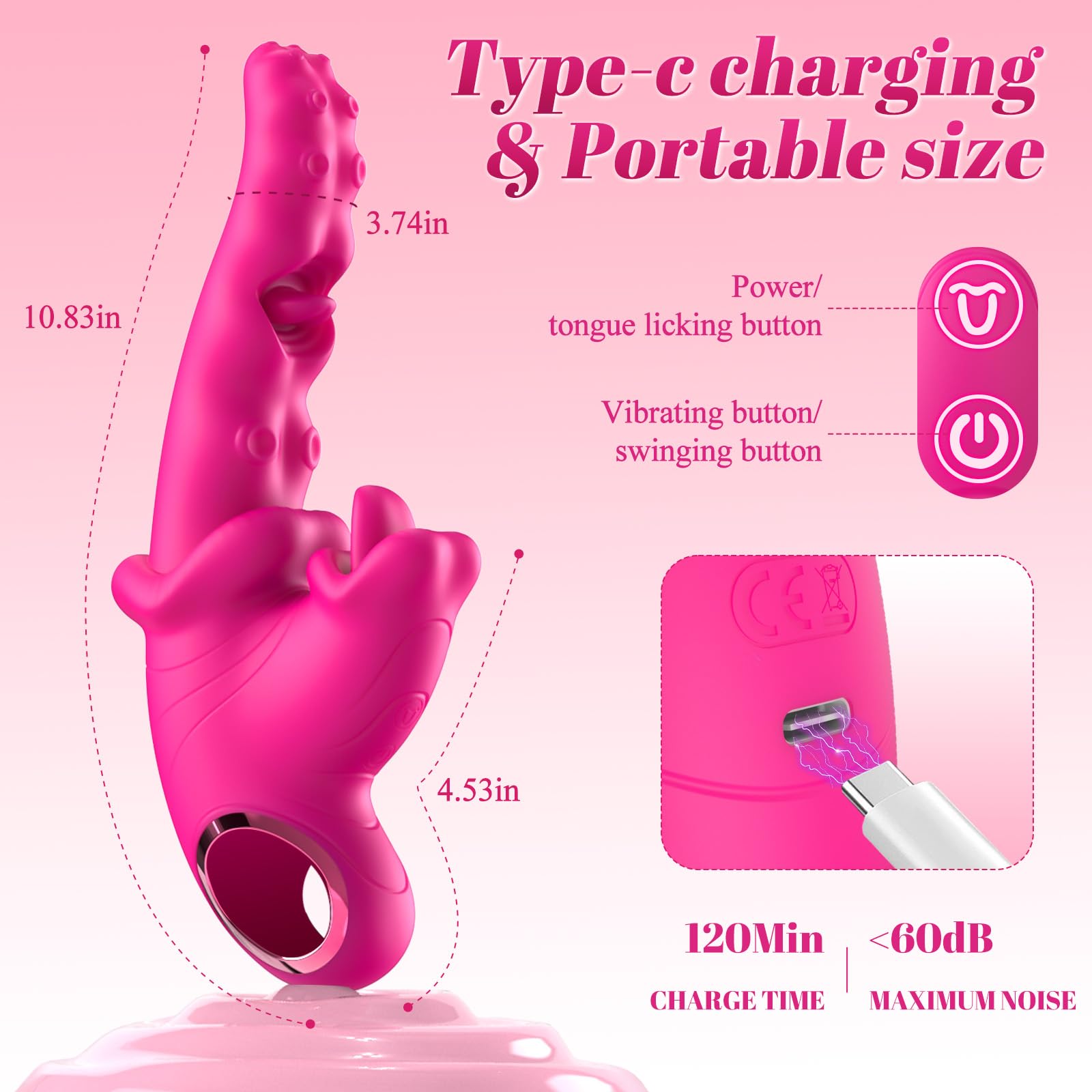 3 in 1 Vibrator Couples Sex Toys for Women, Tuaieu G Spot Dildo with 10 Tongue Licking & Vibrating Adult Toys, Realistic Tongue Vibrator for Women Pleasure Tools for Female