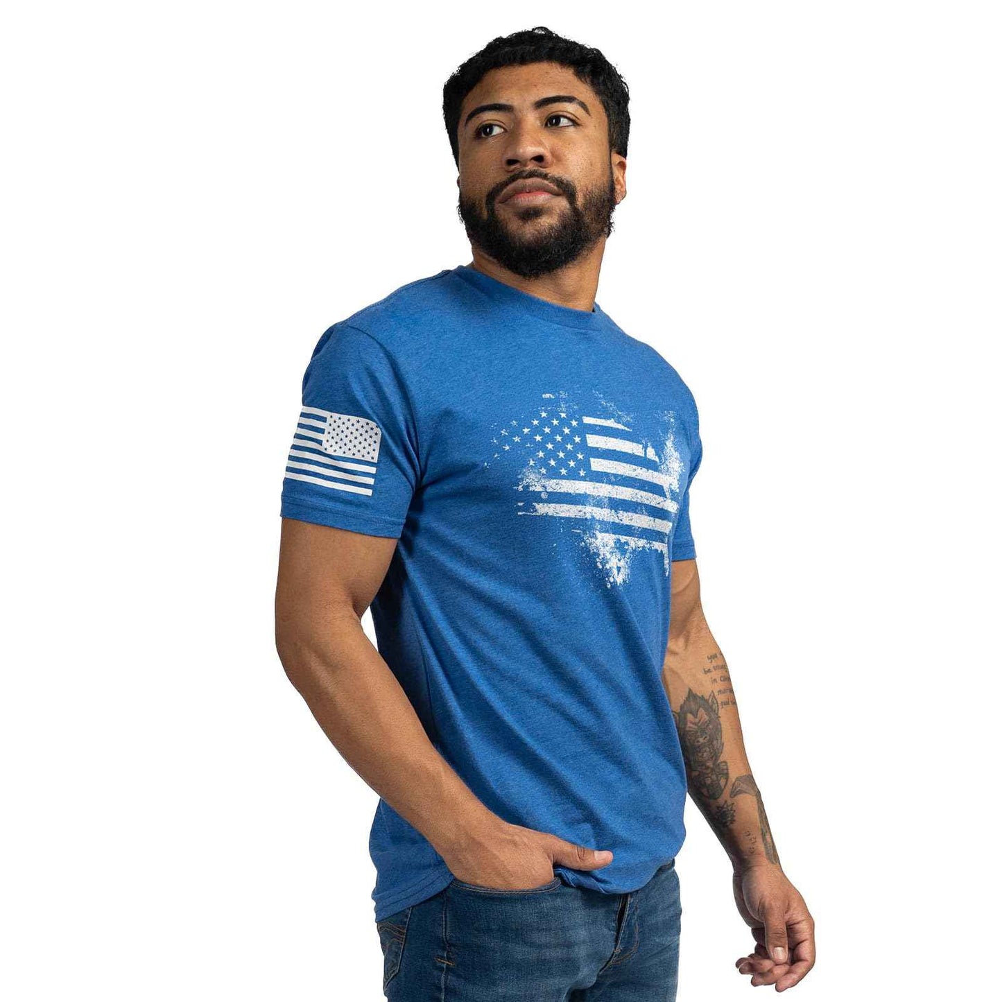 Grunt Style American Acid - USA Flag Graphic Tee, Patriotic Shirt - Men's Short Sleeve T-Shirt