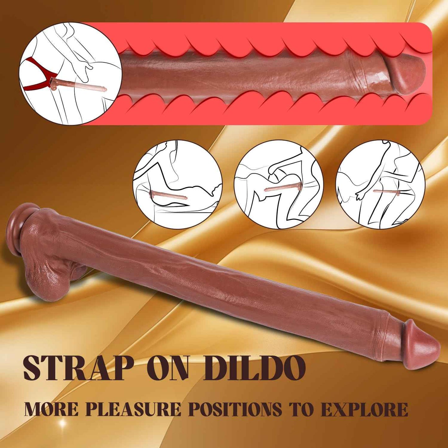 22.64 Inch Super Long Huge Giant Dildos for Deepest Sex,Realistic Big Thick Anal Dildo with Small Glans,Soft Flexible Strap on Dildo with Strong Suction Cup Large Dildo Sex Toy for Women Men Gay