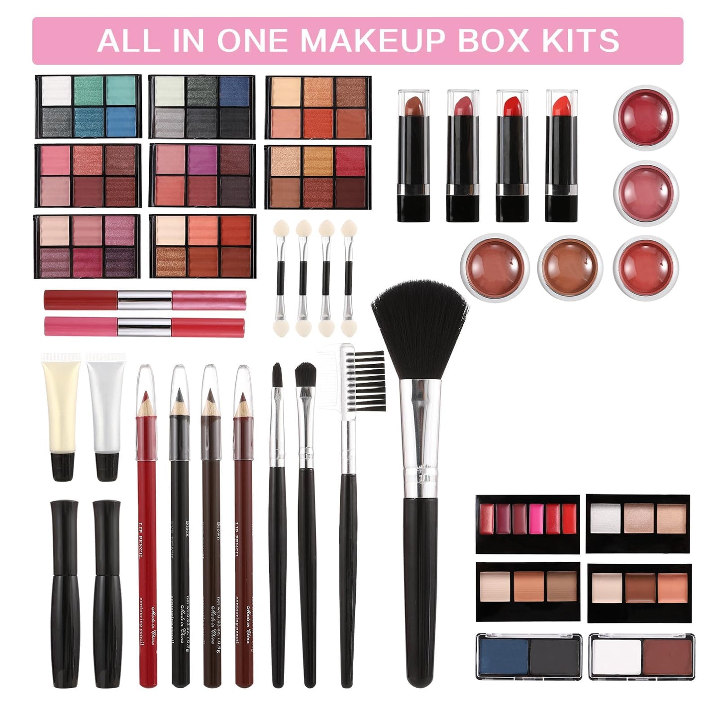 Hegafoo All in One Makeup Set for Teens & Women - Full Kit with Eyeshadow Palette, Lipstick Set, Concealer, Foundation, Lipgloss & Makeup Brushes