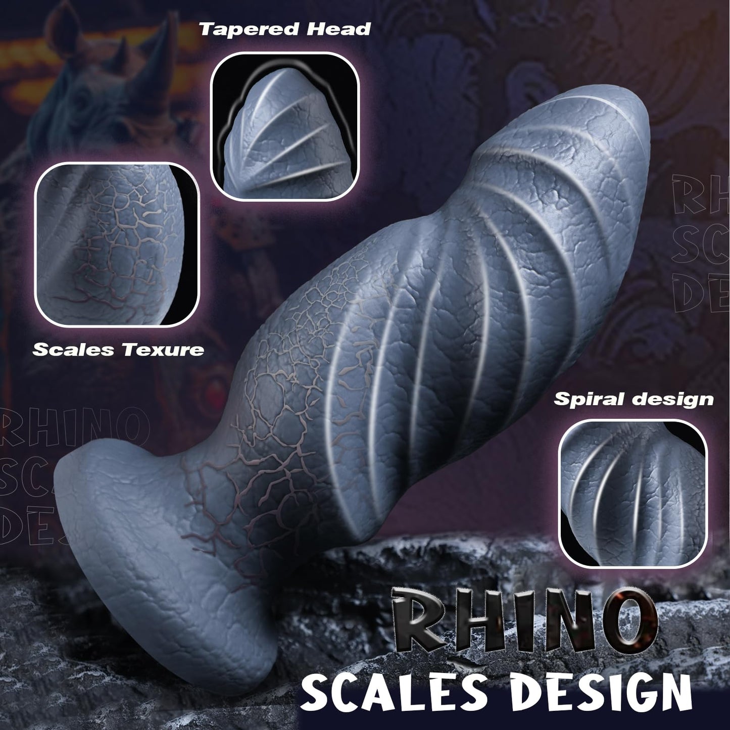 11 Inch Silicone Fantasy Dildo Huge Anal Plug with Big Knot, 3.4" Diameter Huge Thick Anal Dildo Massive Butt Plugs Sex Toys for G spot & P Spot Stimulation, Monster Animal Dildo for Women Men Gay