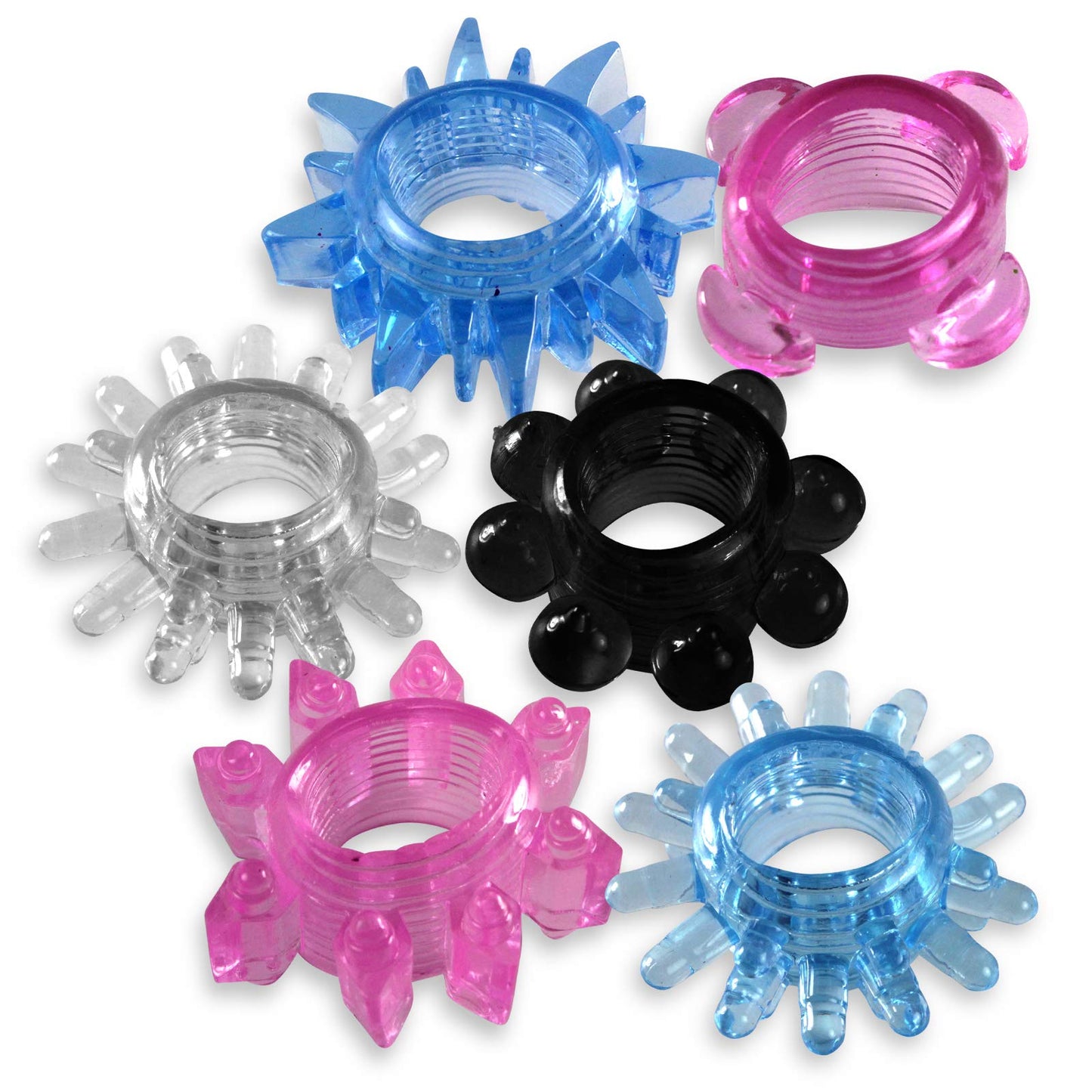 LeLuv Disposable Cock Rings Random Colors and Textures Soft Stretchy Variety Pack Penis Ring