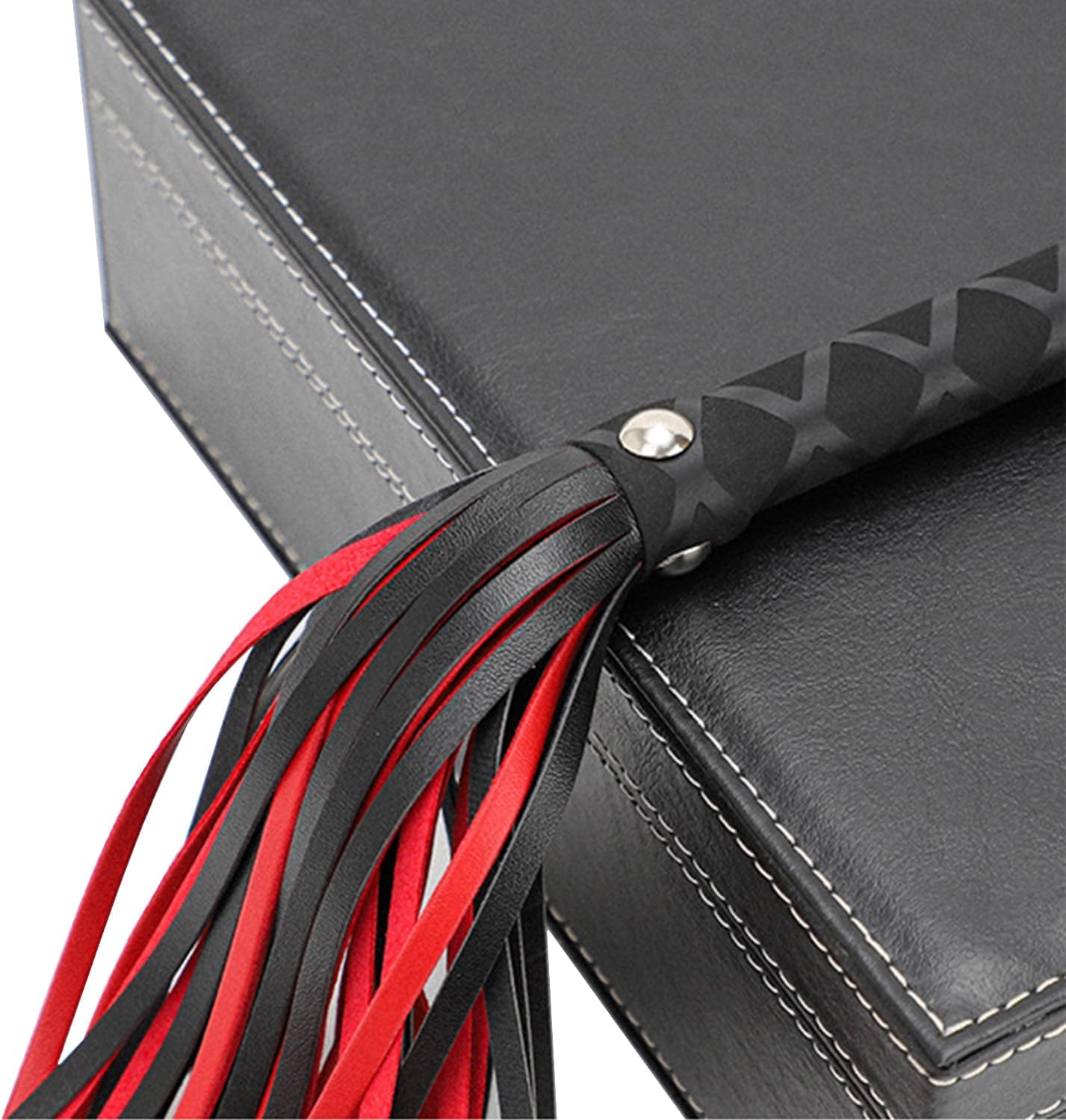 BDSM Flogger Sex Whip Red Horse Whip, Sex Toy for Adult Play SM Role Play Bedroom Spanking, Leather Flogger for Couples Fetish Men Women