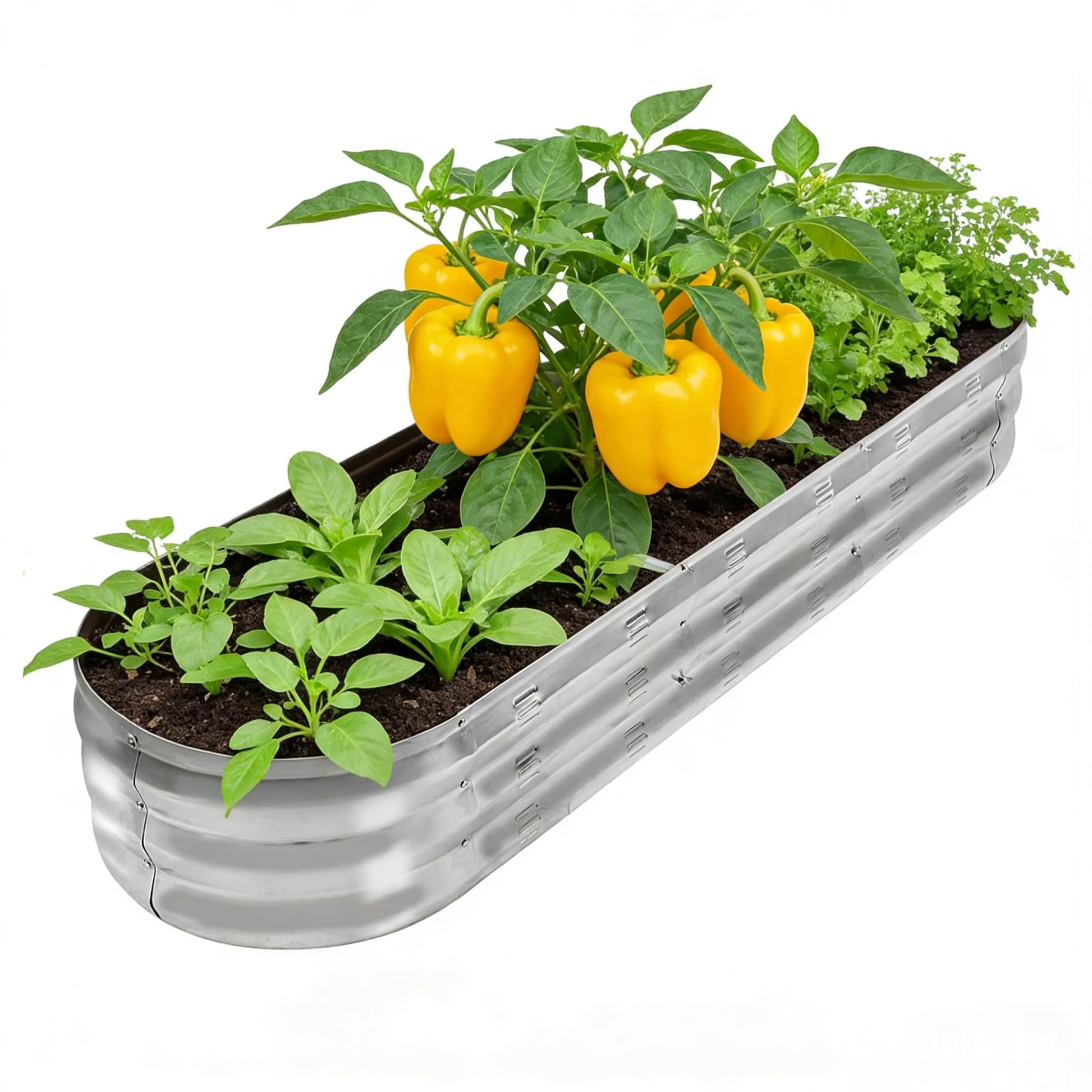 GADI 67-Inch Galvanized Raised Garden Bed, Metal Planter Box for Vegetables and Flowers, Large Outdoor Gardening Kit, Easy DIY Assembly, Weather-Resistant & Rust-Proof