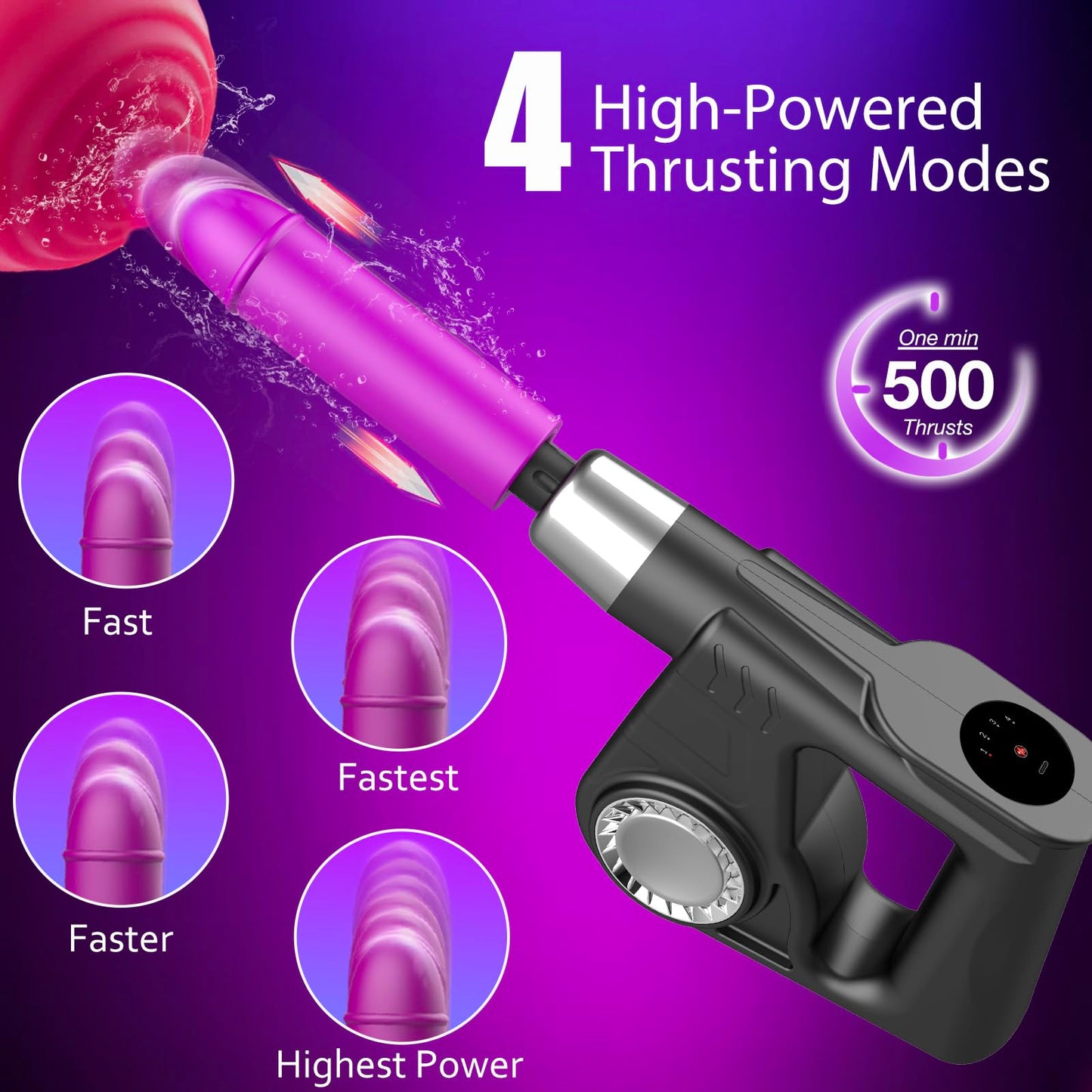 Handheld Sex Machine for Women Quiet, Sex Toys Machine Rechargeable, Powerful Thrusting Vibrator Portable G Spot Dildo Machine for Couples, Dildo Thrusting Anal Vibrator with Strong Modes for Woman