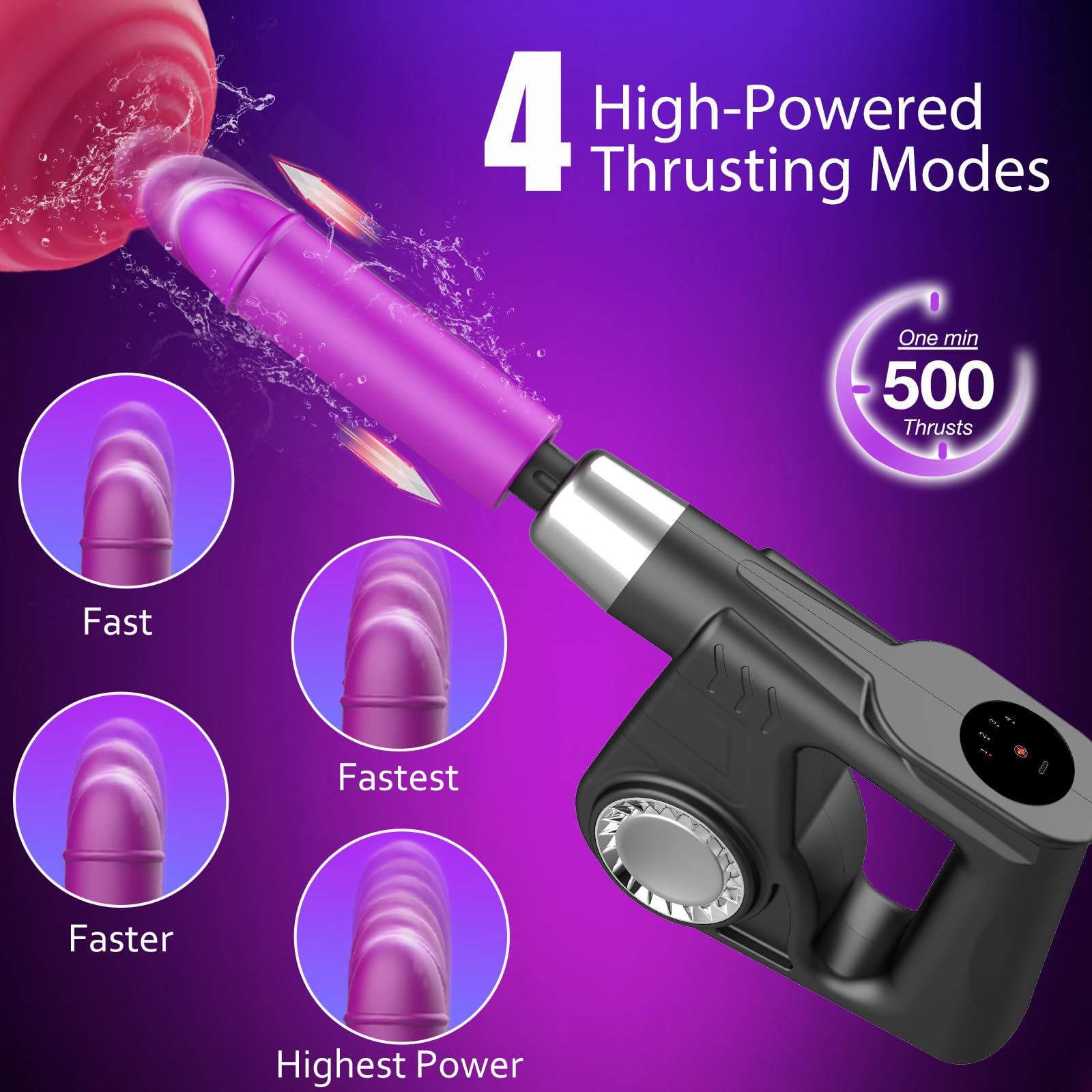 Handheld Sex Machine for Women Quiet, Sex Toys Machine Rechargeable, Powerful Thrusting Vibrator Portable G Spot Dildo Machine for Couples, Dildo Thrusting Anal Vibrator with Strong Modes for Woman