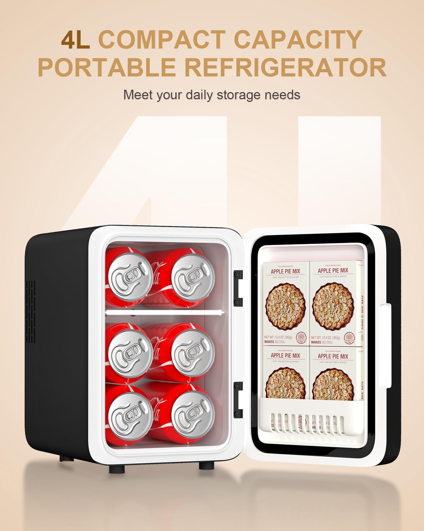 CUTIEWORLD Skincare Fridge With Dimmable LED Light Mirror