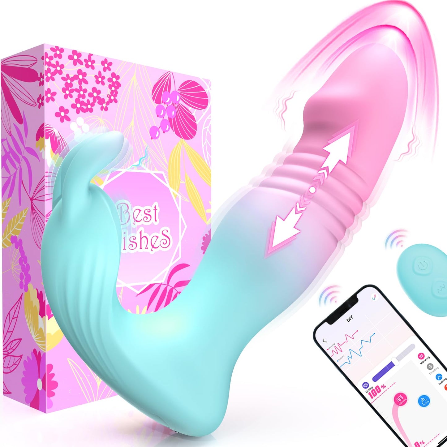Wearable Vibrator Sex Toys Women Adult Toy 3IN1 App G Spot Vibrator Dildo Machine Female Sex Toy for Couples Thrusting Dildo Vibrators Sex Swing Vibrating Panties Adult Sex Toys & Games