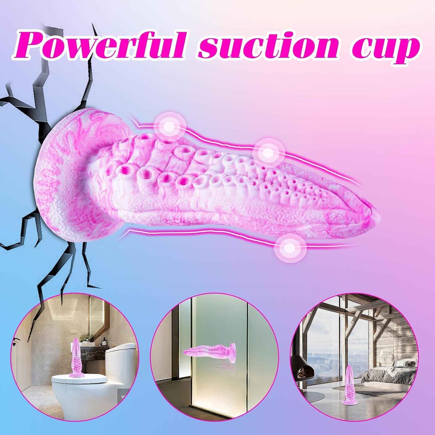 5 Inch Small Tentacle Octopus Dildo Cute Anal Plug with Suction Cup, 6 Inch Realistic Monster Dildo Anal Stretcher for Beginners, Silicone Fantasy Bad Dragon Dildos Sex Toy for Gay Men Women Pink