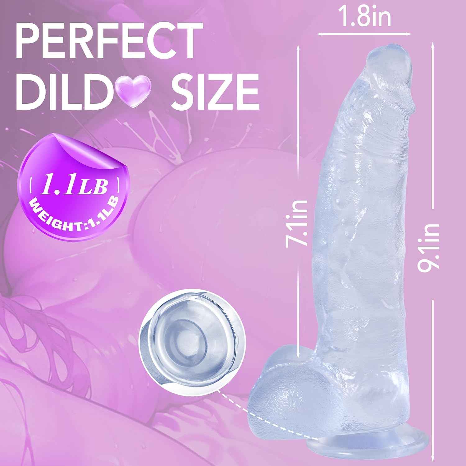 LOVECHEL 9 Inch Realistic Dildo with Strong Suction Cup