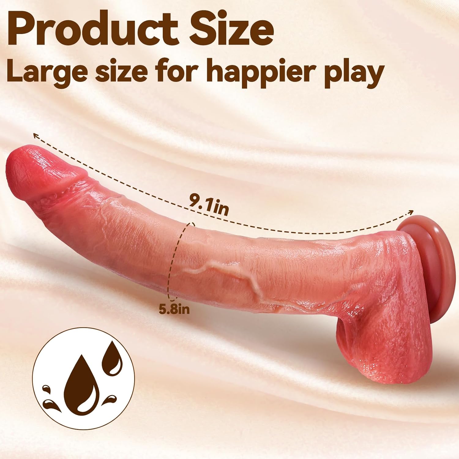 ZELVIRA Realistic Dildo Squeezable Balls Movable Foreskin Suction Cup