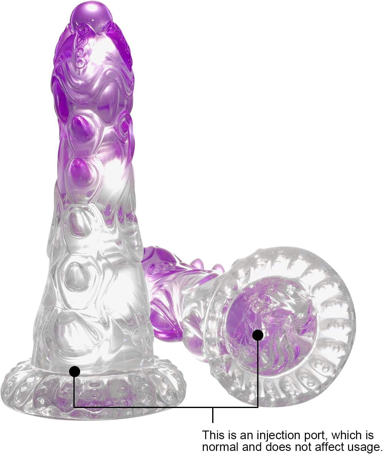 Monster Dildo Knot,7.6 in Fantasy Dildo with Big Knots and Suction Cup,Clear-Purple Gradient Adult Toys for Beginner Women