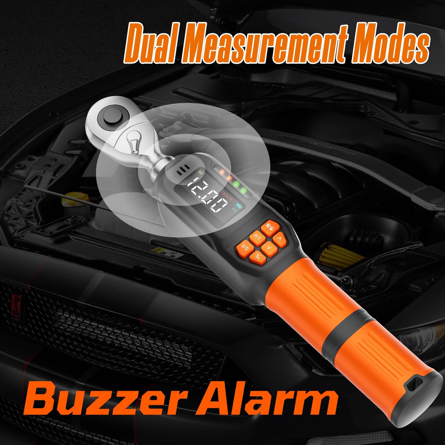 Fanwiike Digital Torque Wrench, Inch Pound Torque Wrench Electronic with Buzzer & LCD Indicator, Electric Torque Wrench Set for Cars Automotive Motorcyce