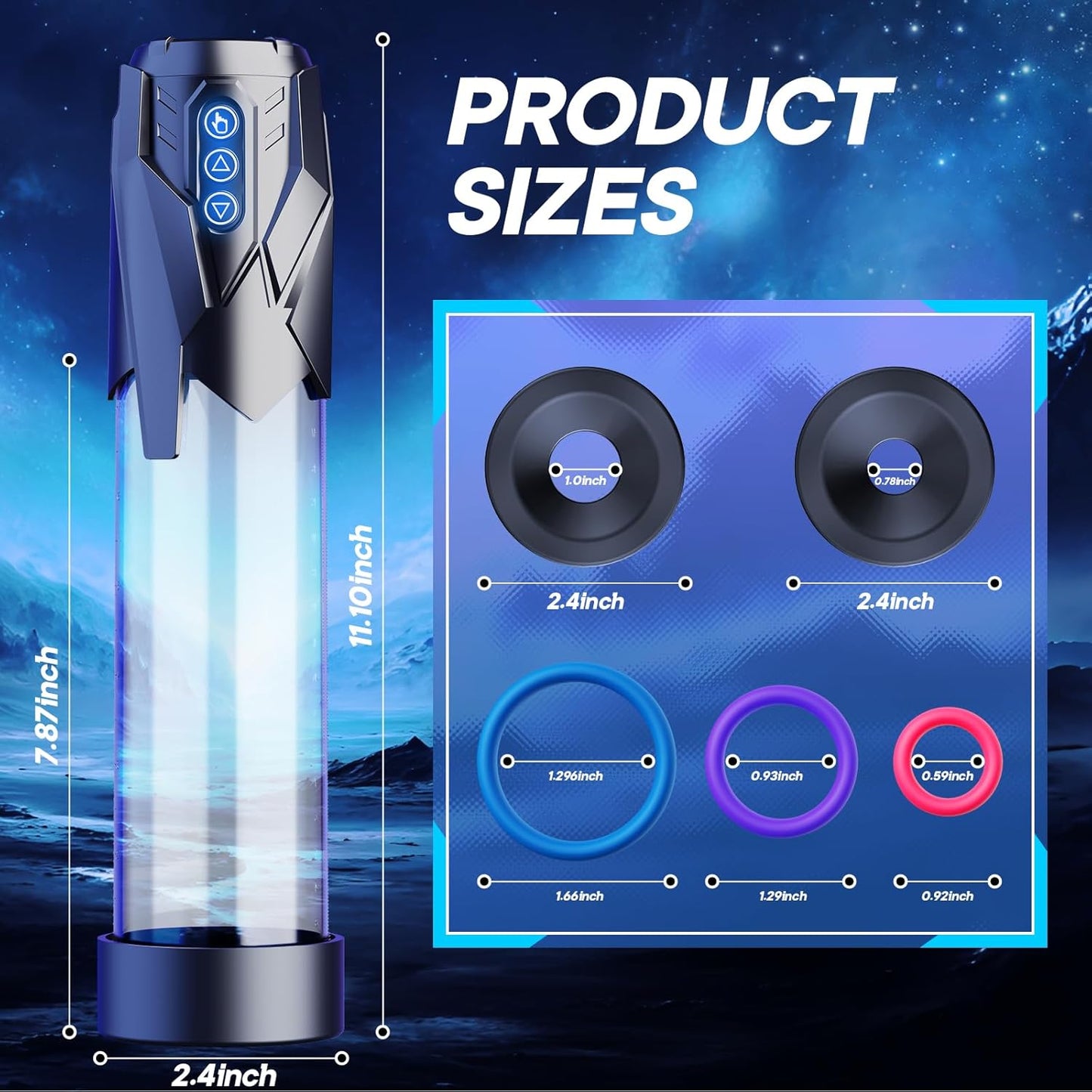 Sex Toys Electric Penis Pump - Automatic Vacuum Dick Pump Male Masturbator with 3 Powerful Sucking and 2 Training Modes and 3 Penis Ring Penis Extender, Adult Sex Toys for Men Dick Enlarger Erection