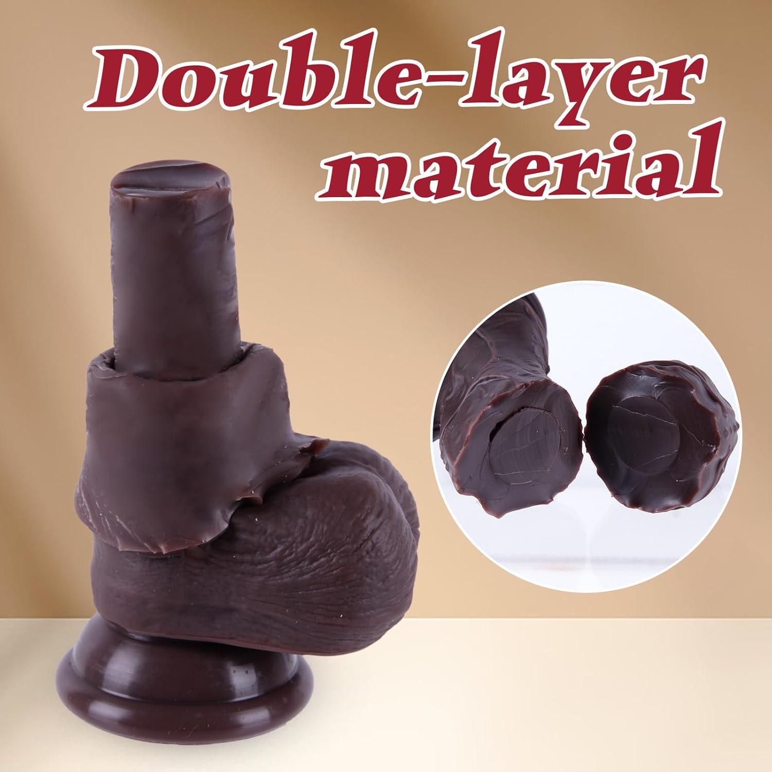Umania Realistic Silicone Dildo with Suction Cup 5.5 inch Black