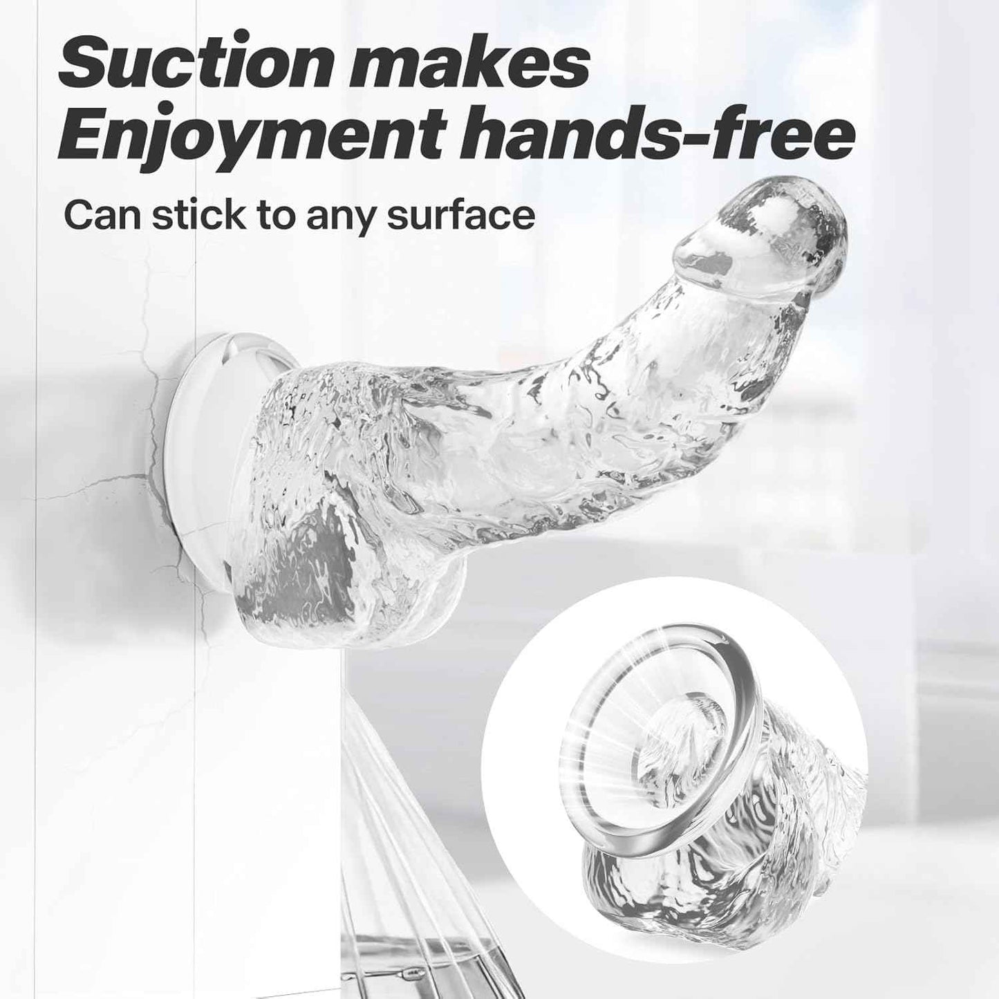 SOARE Realistic Transparent Dildo 6.7 in with Suction Cup