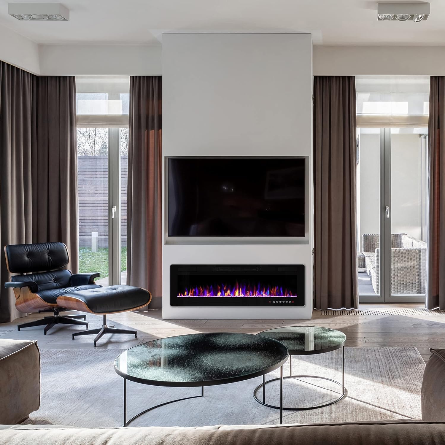 Electactic Electric Fireplace, Recessed and Wall Mounted