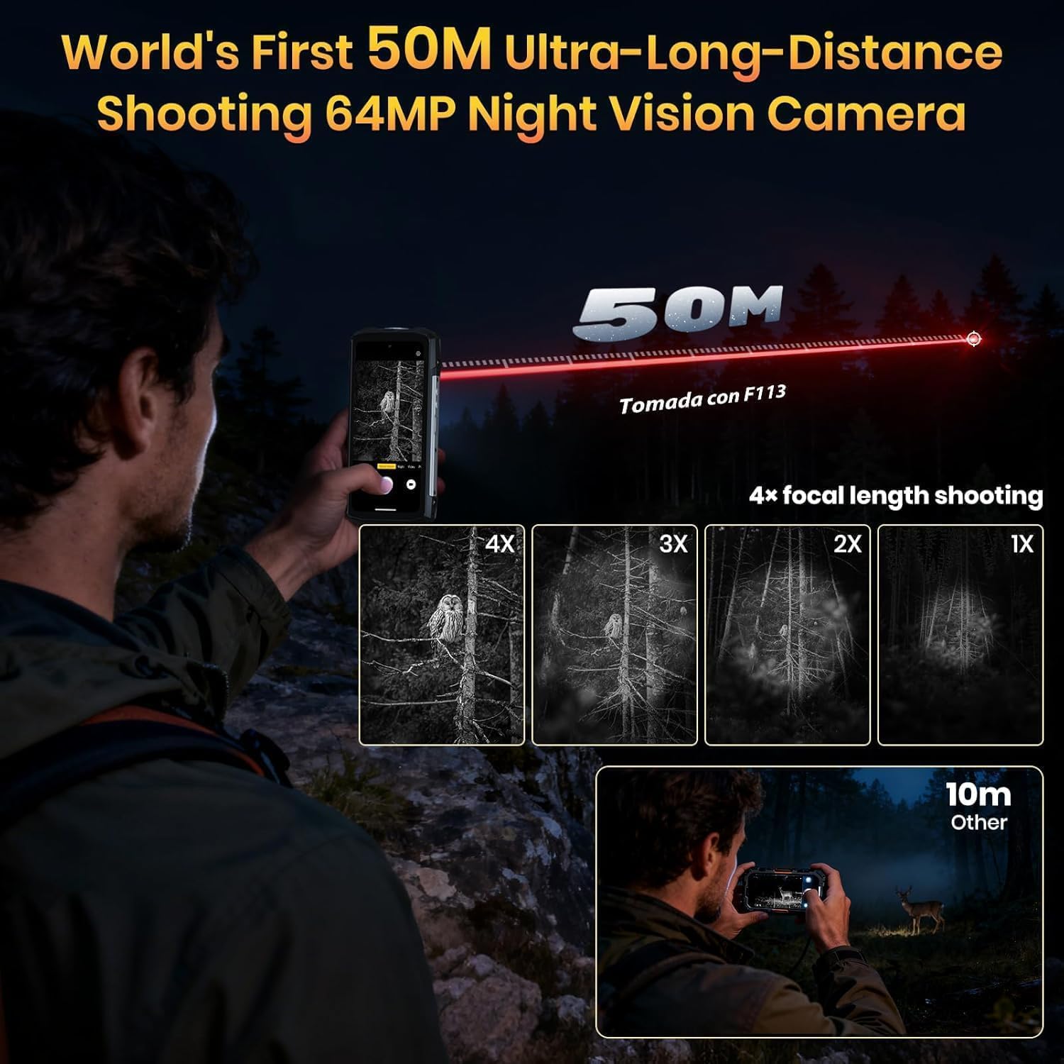 FOSSIBOT F113 Rugged 5G Smartphone 20000mAh Battery 36GB 256GB Grey