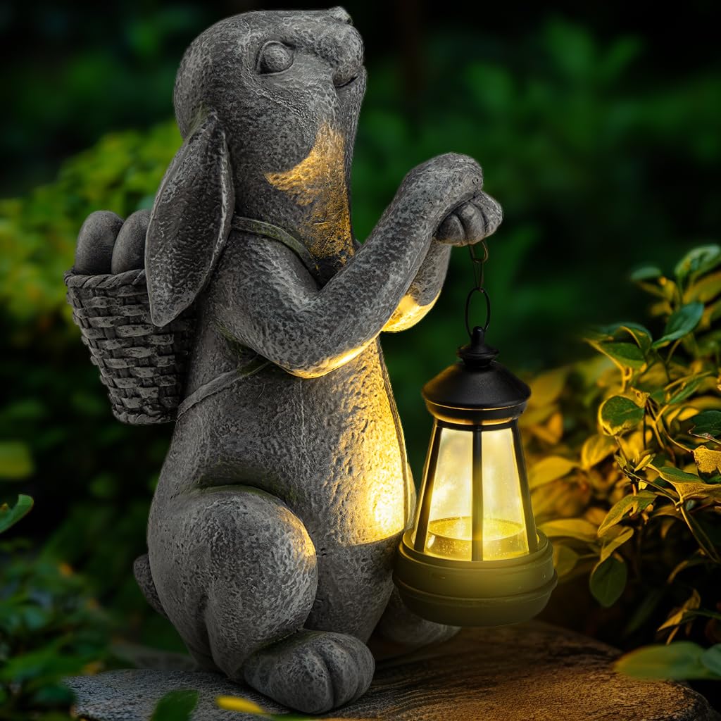 YDKOJGW Solar Garden Outdoor Statues with Succulent and 7 LED Lights - Lawn Decor Tortoise Statue for Patio, Balcony, Yard Ornament - Unique Housewarming Gifts
