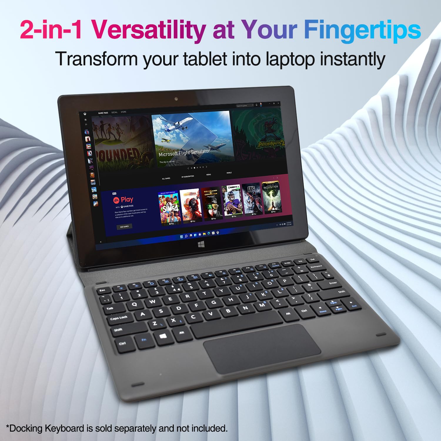 Fusion5 10.1" Windows 11 Tablet PC - FWIN232 Plus Ultra Slim Windows Tablet Computer - Intel 13th Gen, 8GB RAM, Full HD 10 Inch Display, 5G WiFi, USB 3.0, Micro HDMI, Dual Cameras, Bluetooth