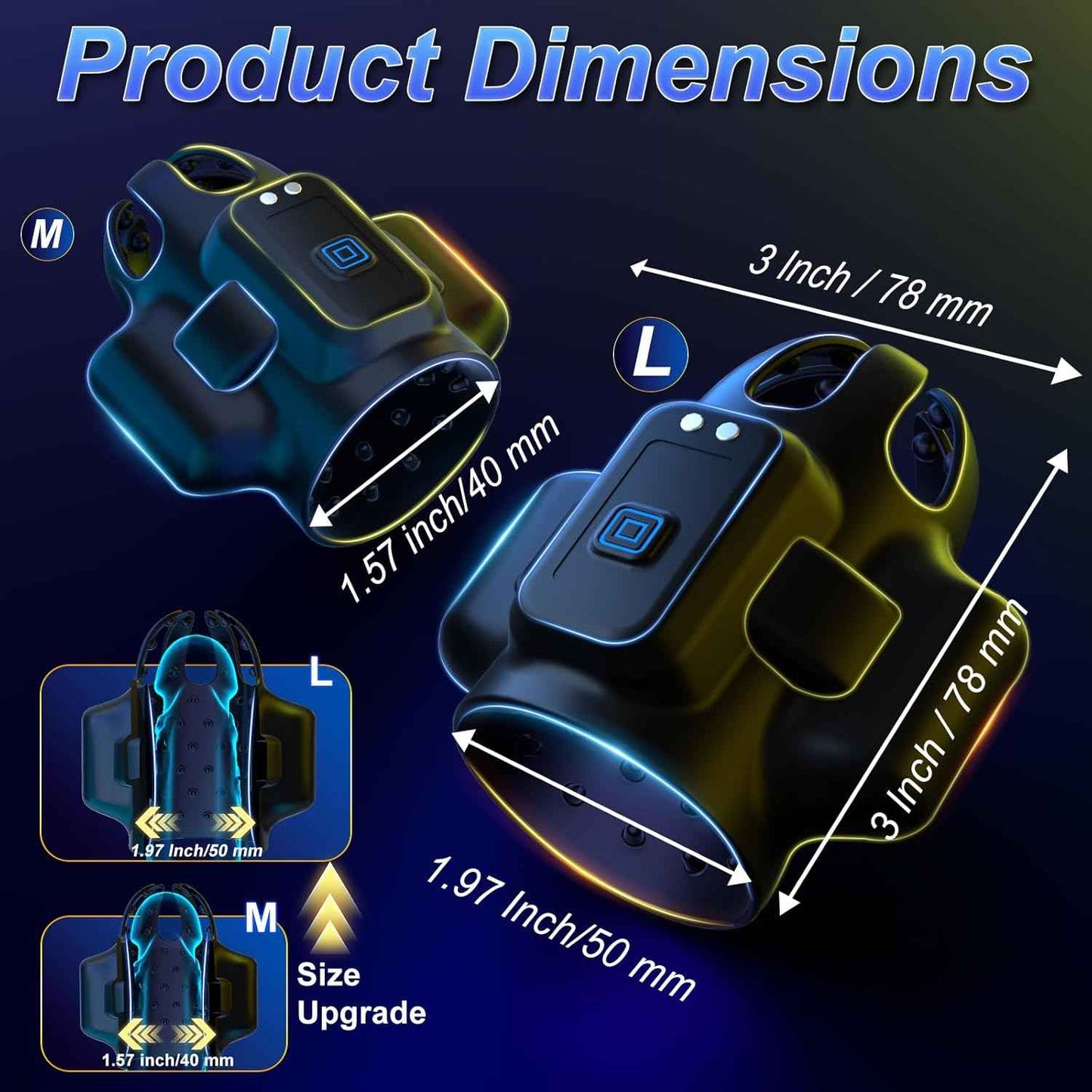 Male Sex Toys for Men - Male Masturbator Penis Vibrator Glans Stroker with 10 Vibrating & 3 Motors, Pocket Pussy Adult Toy with Massage Oils for Prolong Endurance Large Size