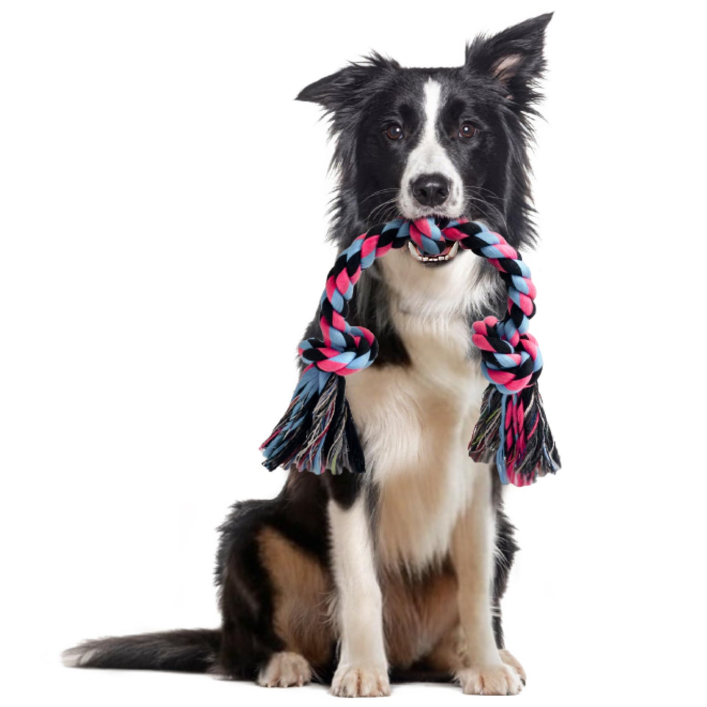 SHARLOVY Large Dog Chew Toys, Tough Dog Toys for Aggressive Chewers Large Breed,Heavy Duty Dental Dog Rope Toys Kit for Medium Dogs,5 Knots Indestructible Dog Toys