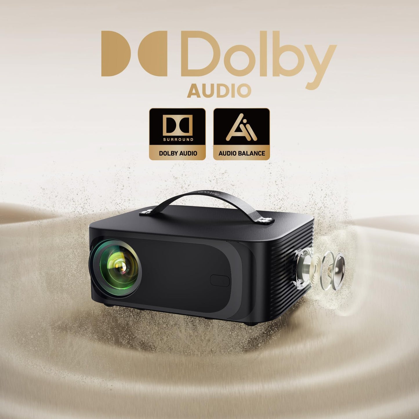 Projector-4K with WiFi and Bluetooth, Outdoor-Projector Smart TV OS 2.0 & DoIby, ONOAYO Portable Proyector