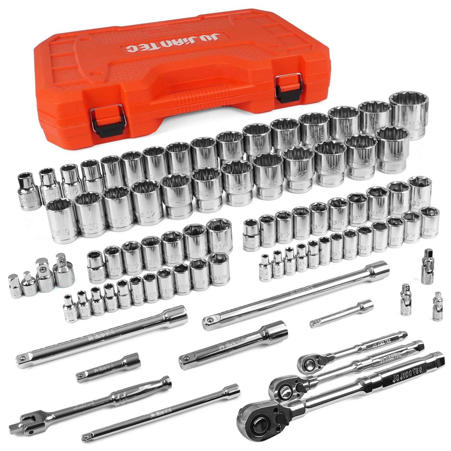 JU JIAN TEC 86-Piece Mechanics Tool Set, 201-Piece Mechanics Tools Set, 264-Piece Mechanics Socket Set