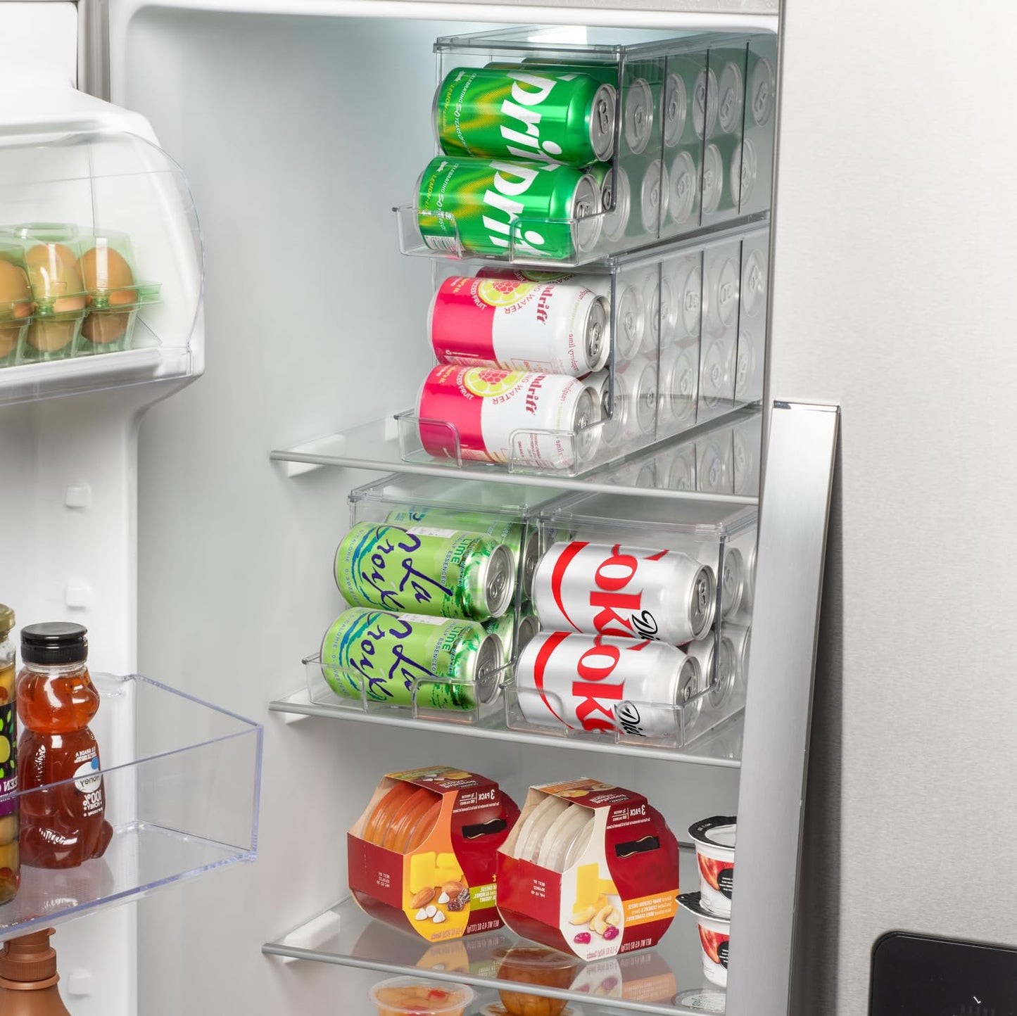 ClearSpace Drink Organizer for Fridge & Soda Can Dispenser