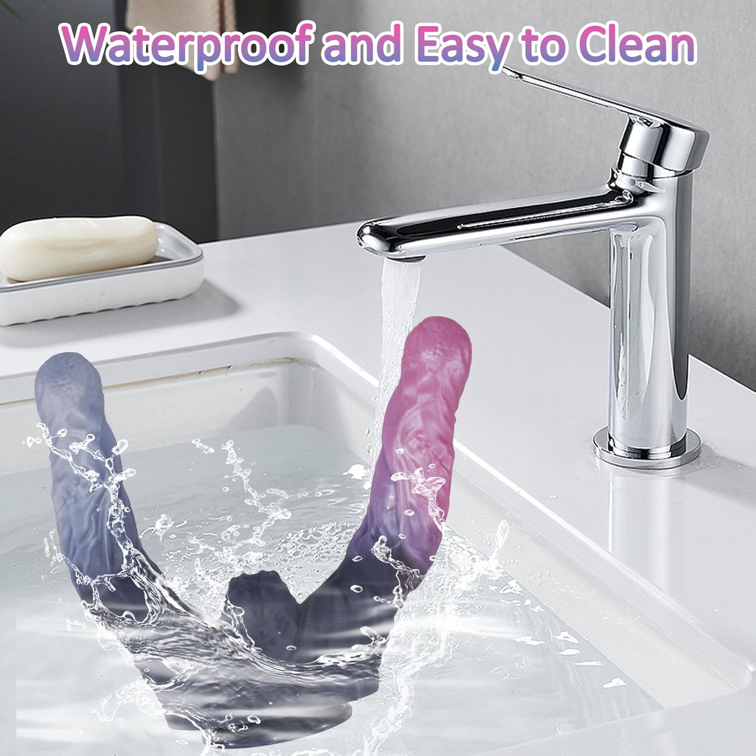 Realistic Double-Ended Dildo - 8'' Silicone Soft Dildo with a Powerful Suction Cup, Suitable for Vaginal and Anal Stimulation, Double-Ended Fantasy Dildos, Sex Toy for Men, Women and Lesbians