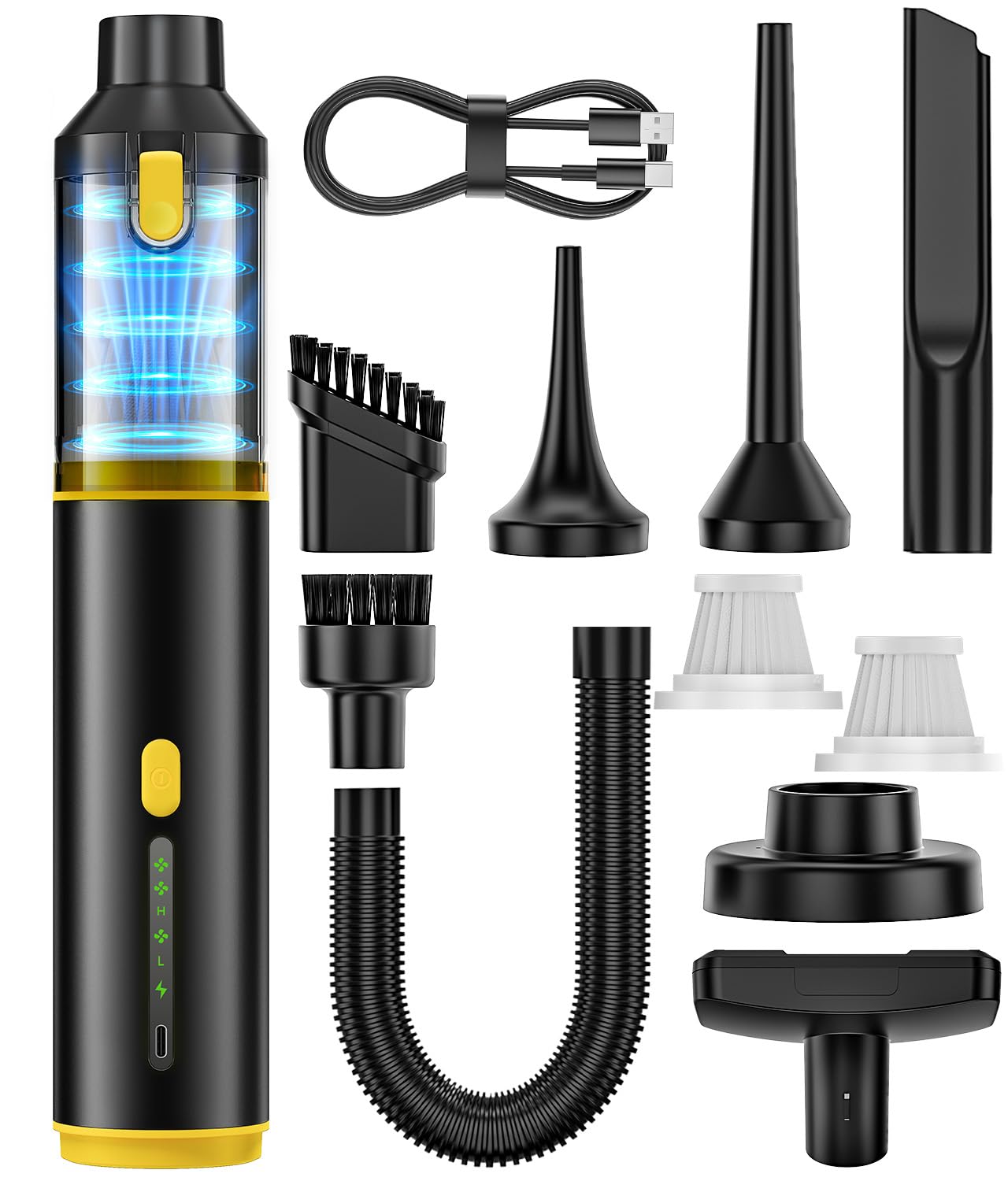 Voice-tank Car Vacuum Portable Cordless Handheld Vacuum Cleaner 4-in-1 Mini Cordless Vacuum