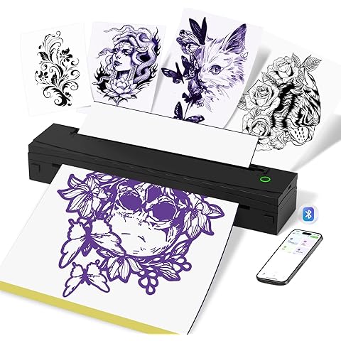 Gloryang Wireless Tattoo Transfer Stencil Printer Portable Thermal Machine Black