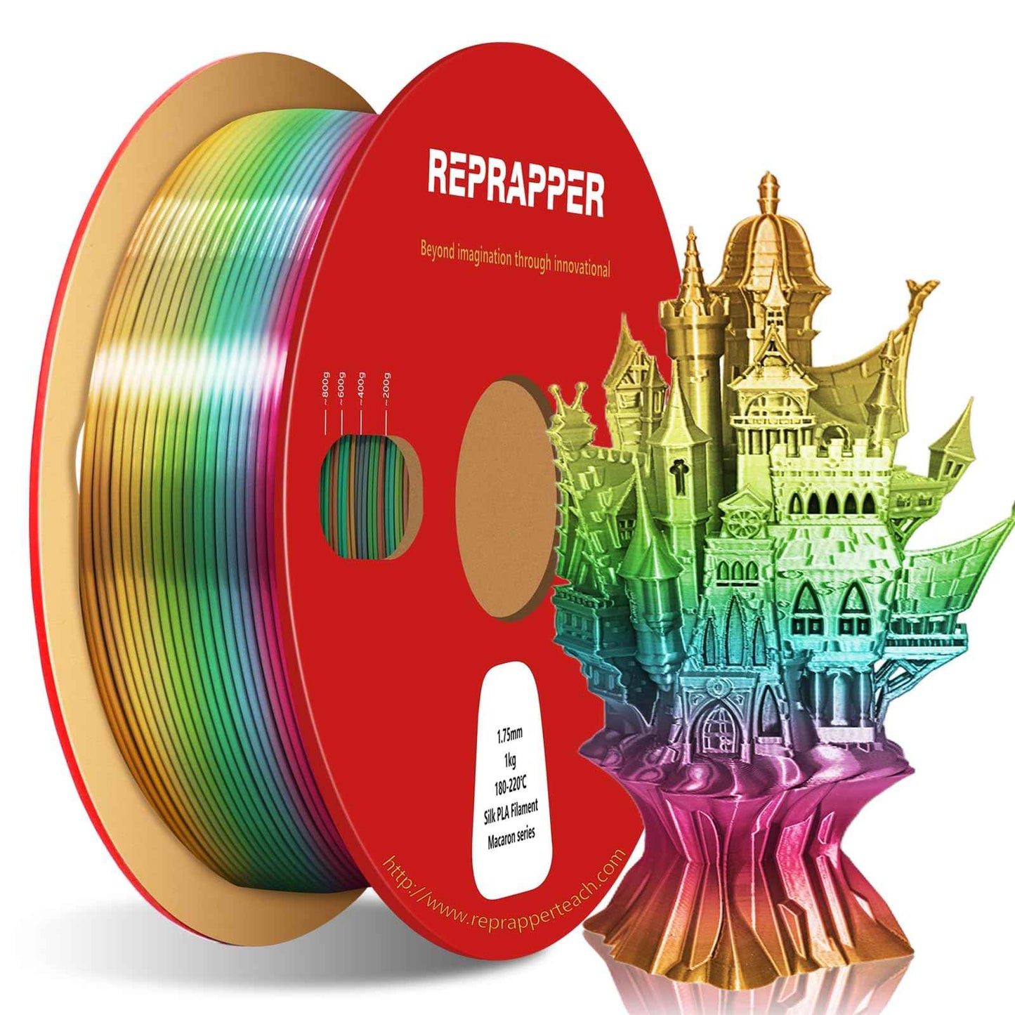 RepRapper PLA Filament Glow Dual PLA Filament 1KG for FDM 3D Printer