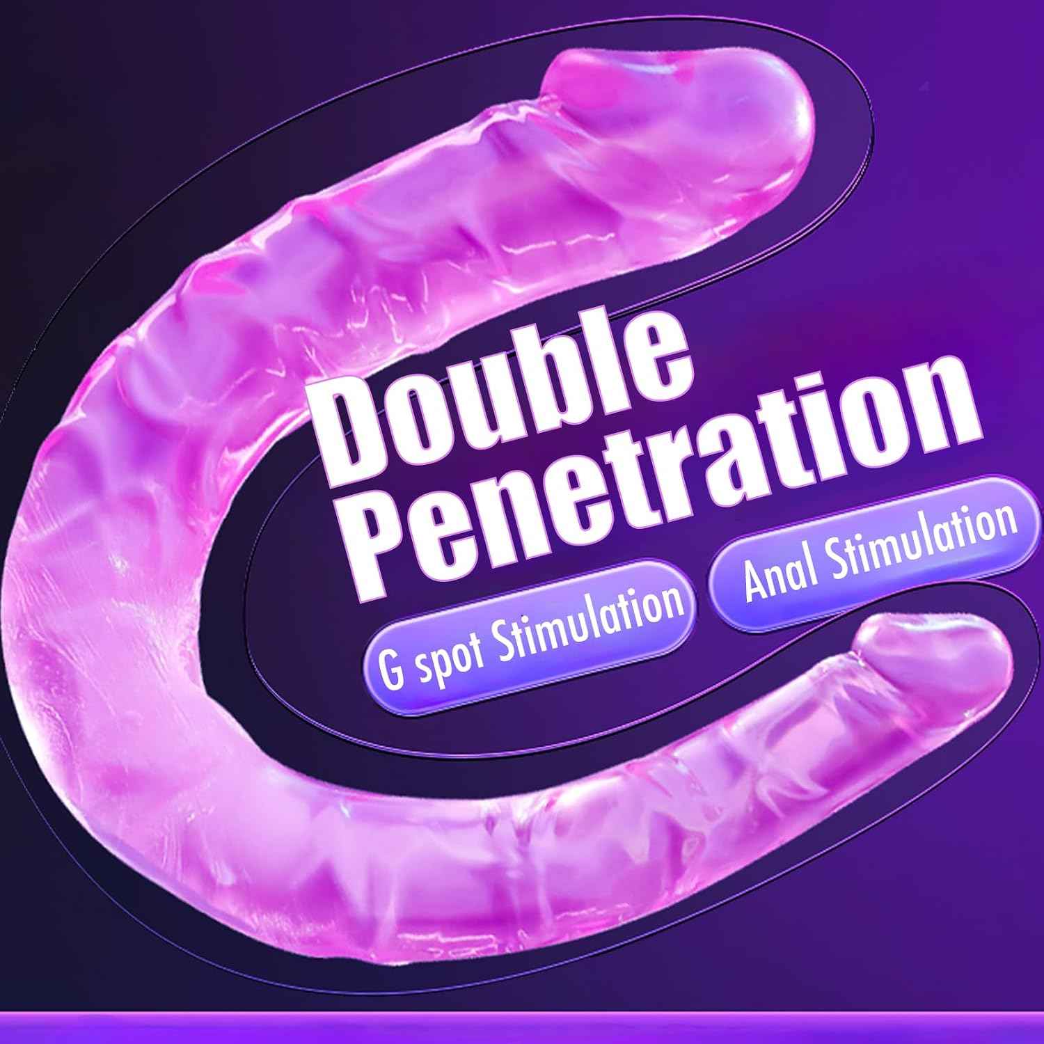 Xithas Realistic Double-Ended Dildo Flexible TPE Double Sided Toy