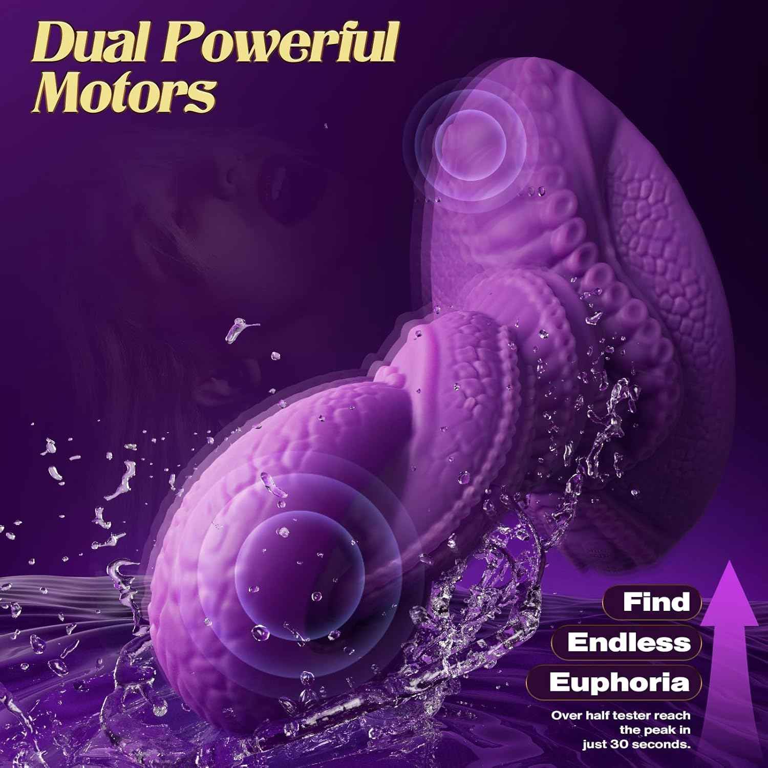 Monster Dildo Vibrator Sex Toys - Sit and Ride Fantasy Tentacle Dildo 9+9 Vibration Modes for Women and Men Sex Machine, Adult Toys with Dual Motors for G Spot, Strong Suction Cup