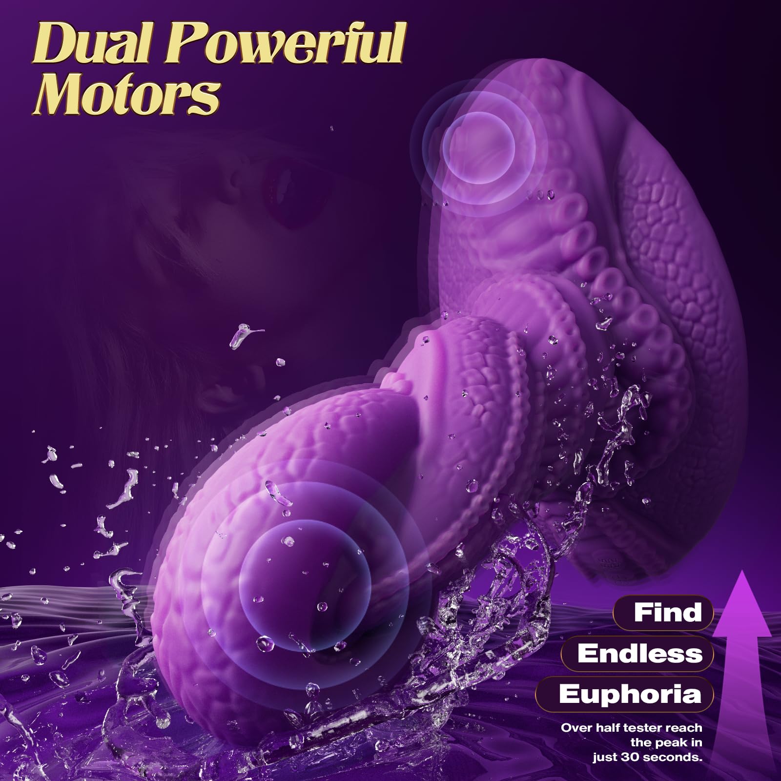 Monster Dildo Vibrator Sex Toys - Sit and Ride Fantasy Tentacle Dildo 9+9 Vibration Modes for Women and Men Sex Machine, Adult Toys with Dual Motors for G Spot, Strong Suction Cup
