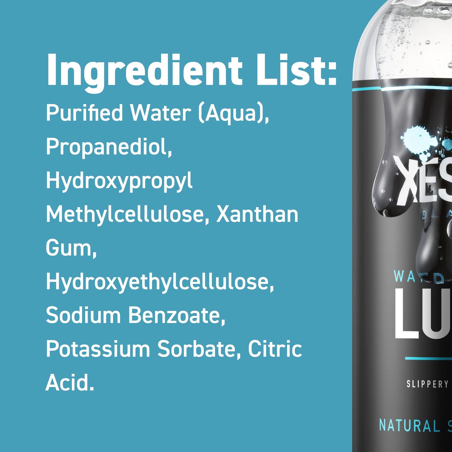 XESSO Water-Based Lube, All Natural & Hypoallergenic Without Glycerin & Parabens