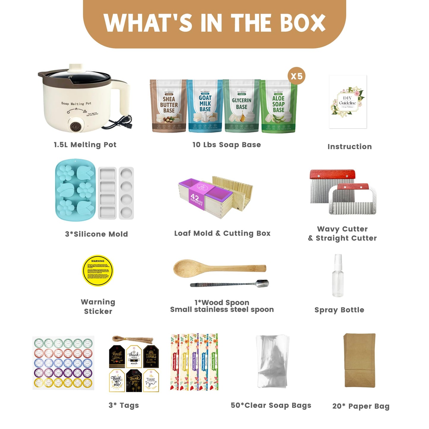 LFISGNN Soap Making Kit for Adults Making Soaps Gift, All in One DIY Craft Soap Making Supplies Kits with Melting Pot, Soap Base and Soap Mold, Kit para Hacer Jabones Artesanales