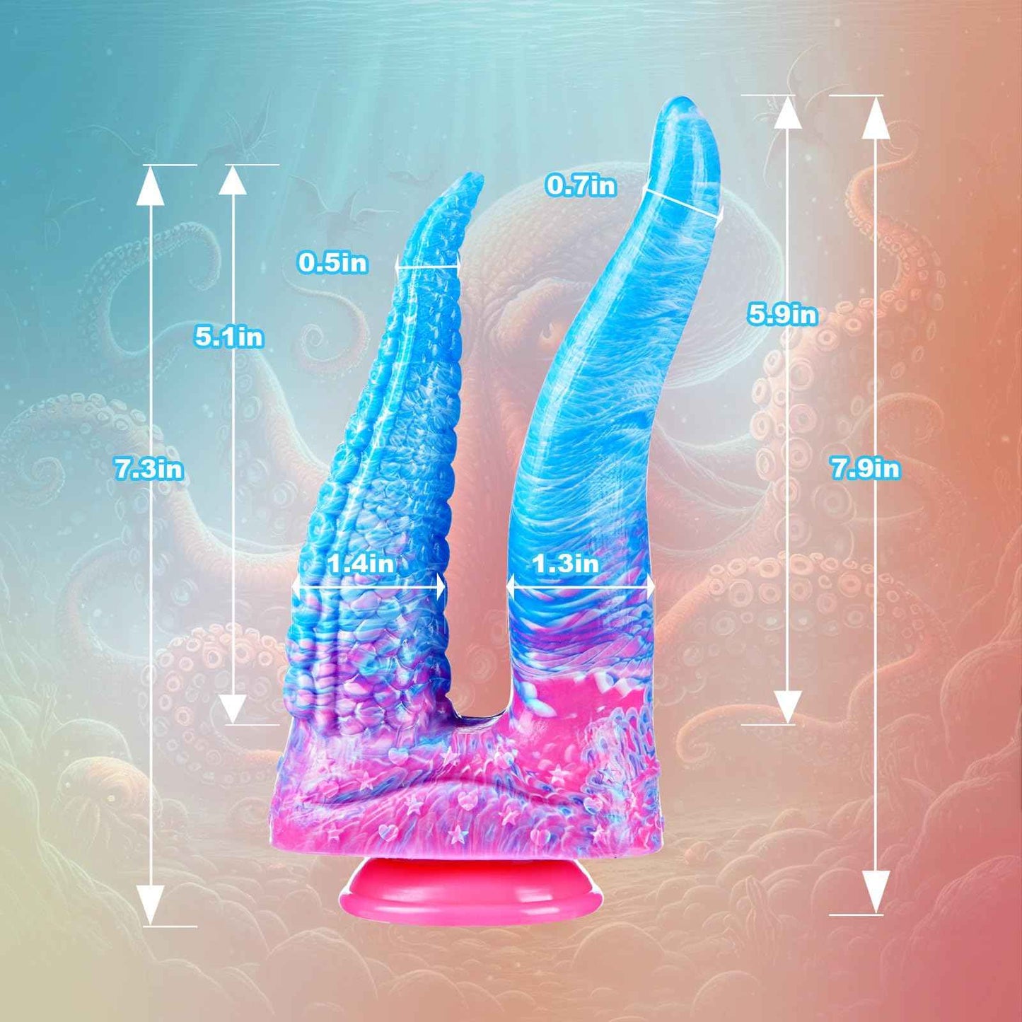 7.9" Double Head Tentacle Dildo, Small Monster Double Head Realistic Dildo