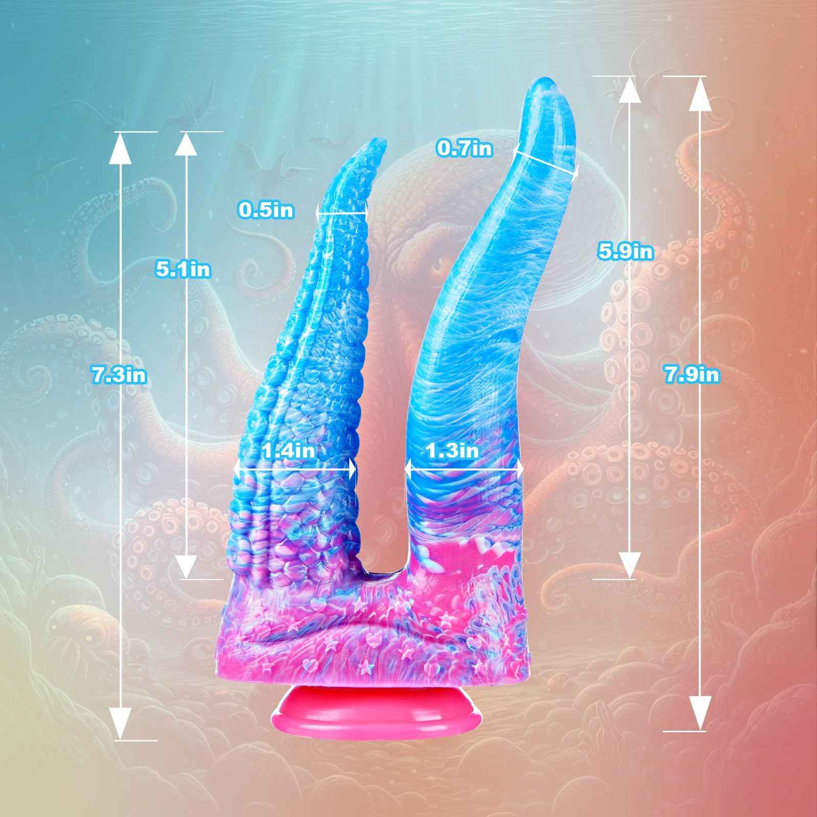 7.9" Double Head Tentacle Dildo, Small Monster Double Head Realistic Dildo