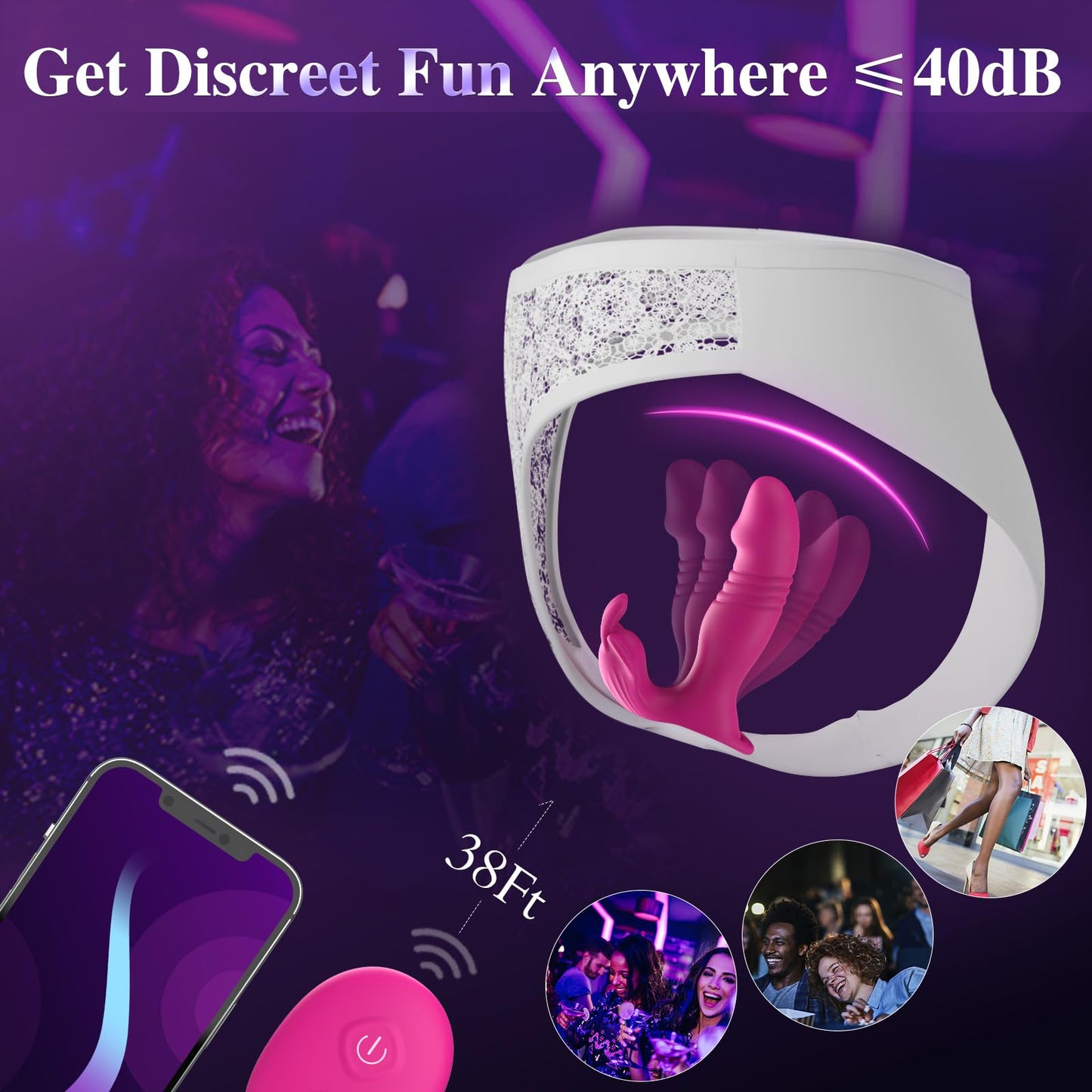 Wearable Vibrator Sex Toys Women Adult Toy 3IN1 App G Spot Vibrator Dildo Machine Female Sex Toy for Couples Thrusting Dildo Vibrators Sex Swing Vibrating Panties Adult Sex Toys & Games
