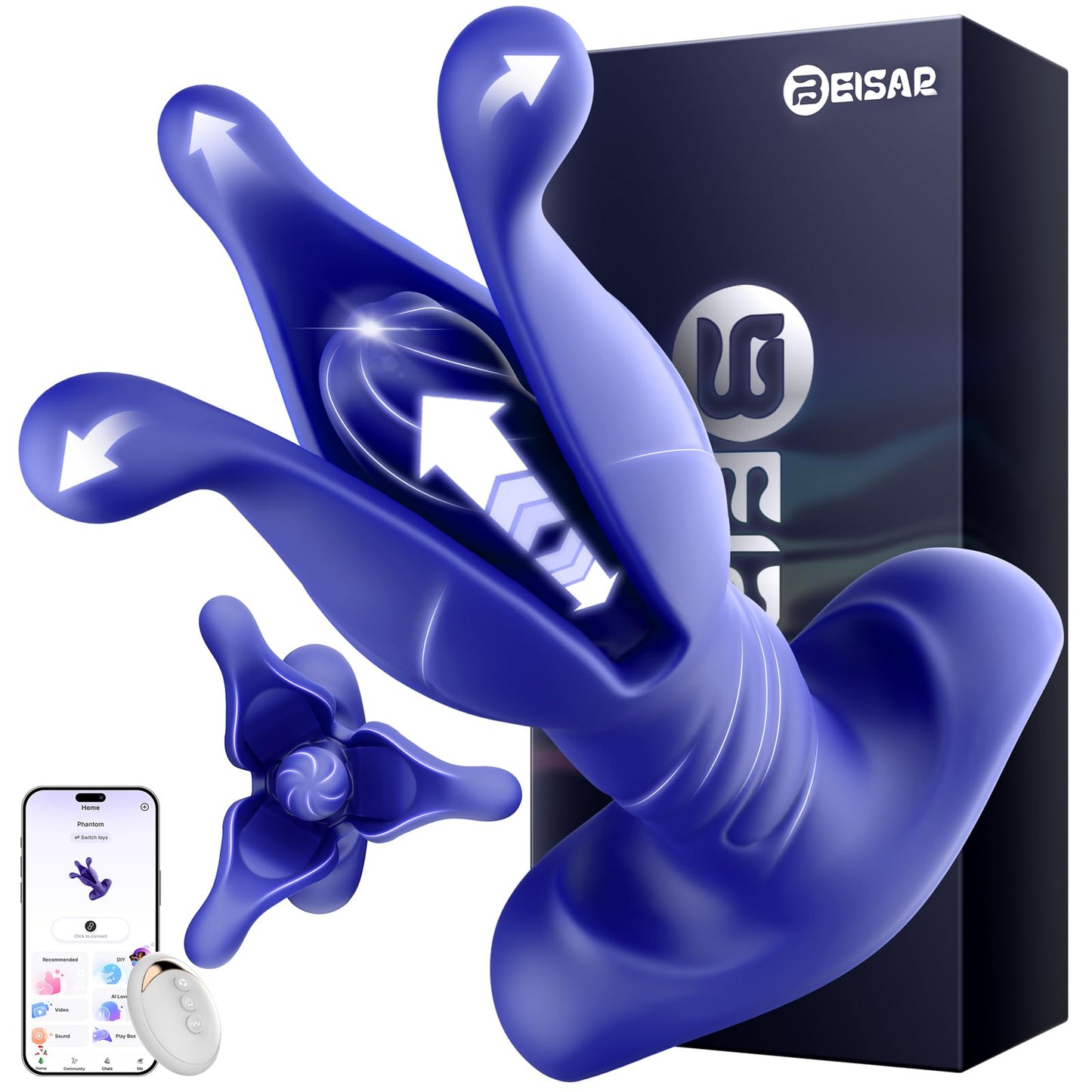 BEISAR Prostate Massager Anal Sex Toys for Men Vibrating 7 Modes with 7 Thrusting Vibrating