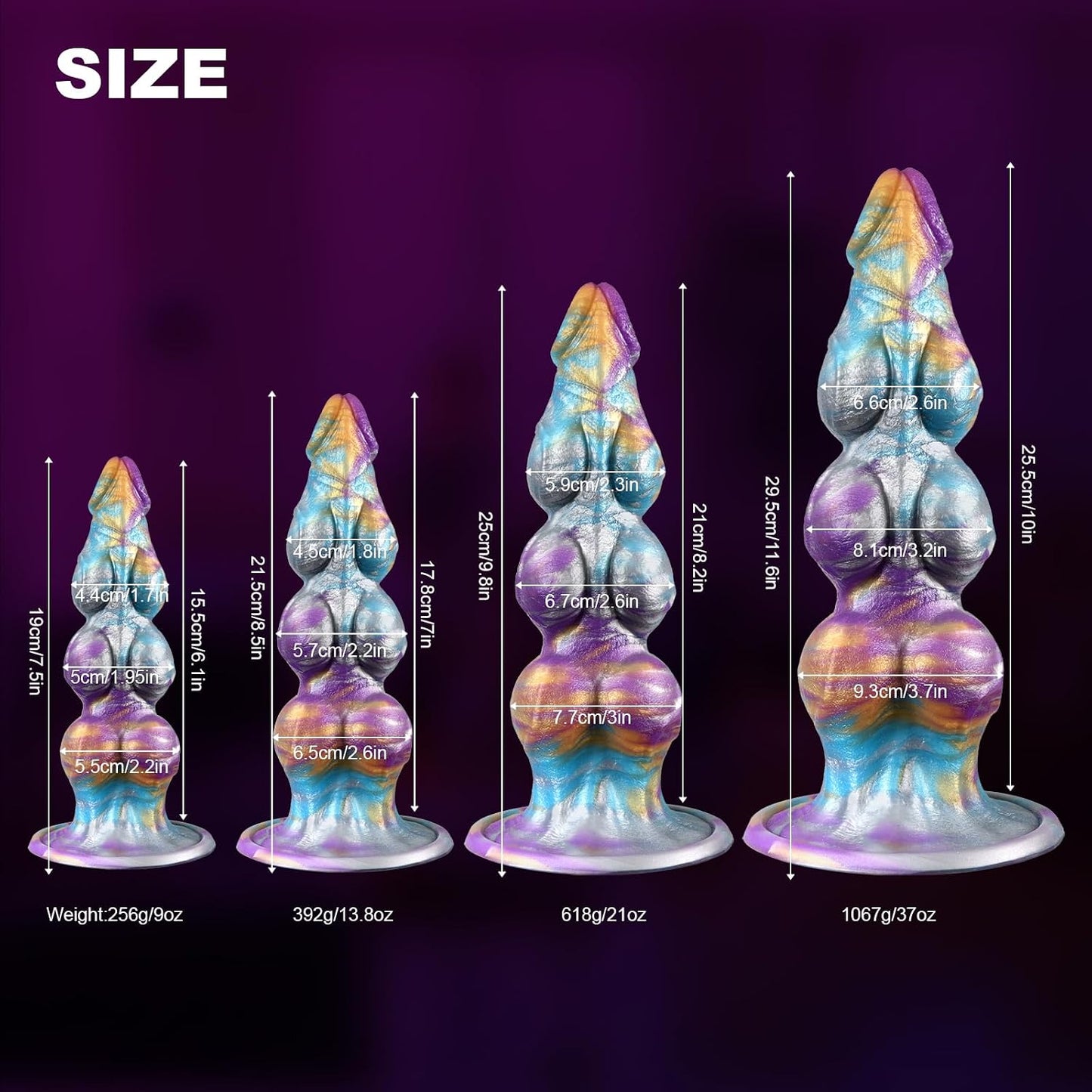 Fantasy Monster Knot Dildo Beginner with Suction Cup, 7.5in Soft Silicone Realistic Slim Small Anal Dildo with 3 Dog Knots, Dragon Horse Alien G-spot Dildos Penis Strap on Sex Toy for Men Women