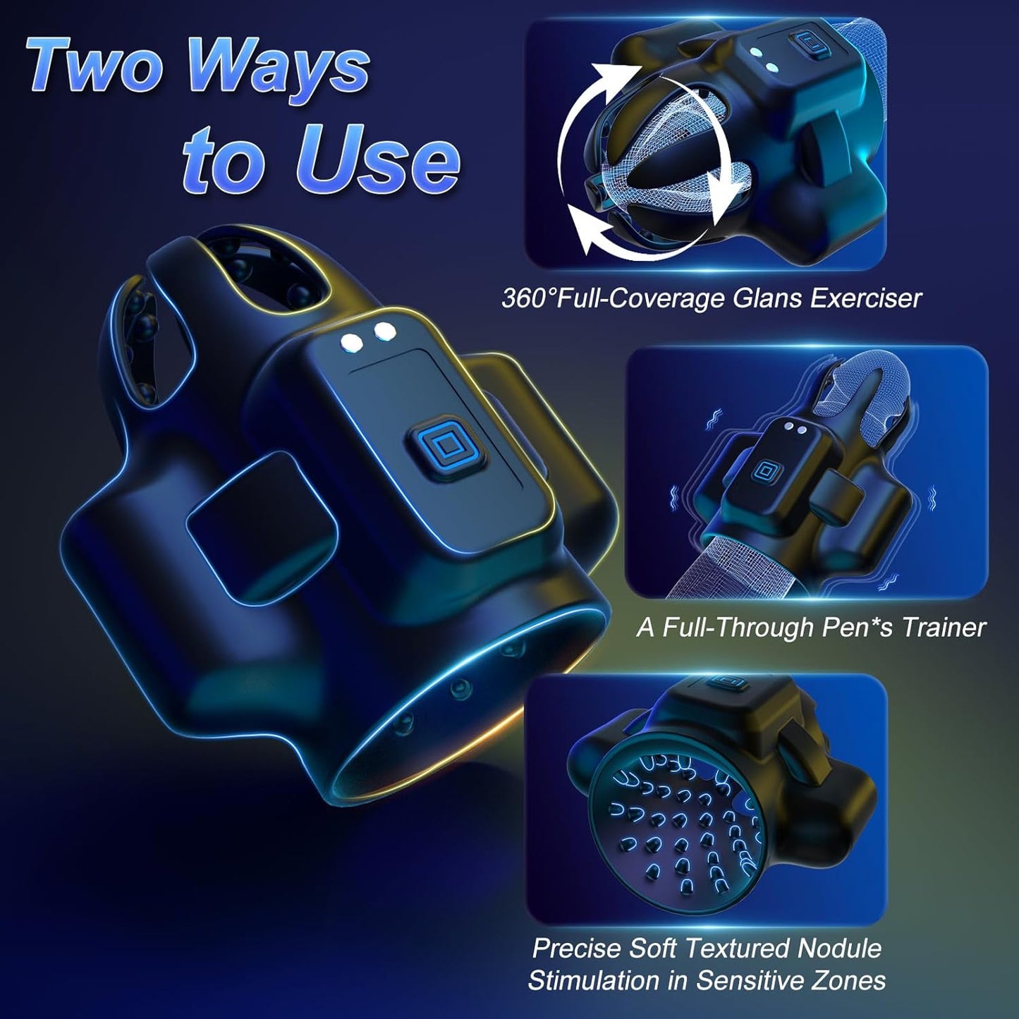Male Sex Toys for Men - Male Masturbator Penis Vibrator Glans Stroker with 10 Vibrating & 3 Motors, Pocket Pussy Adult Toy with Massage Oils for Prolong Endurance Large Size