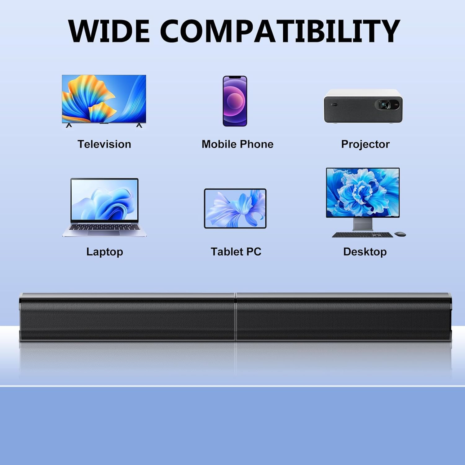 dotn Sound Bar for Smart TV, 2026 NEW 80W Soundbar