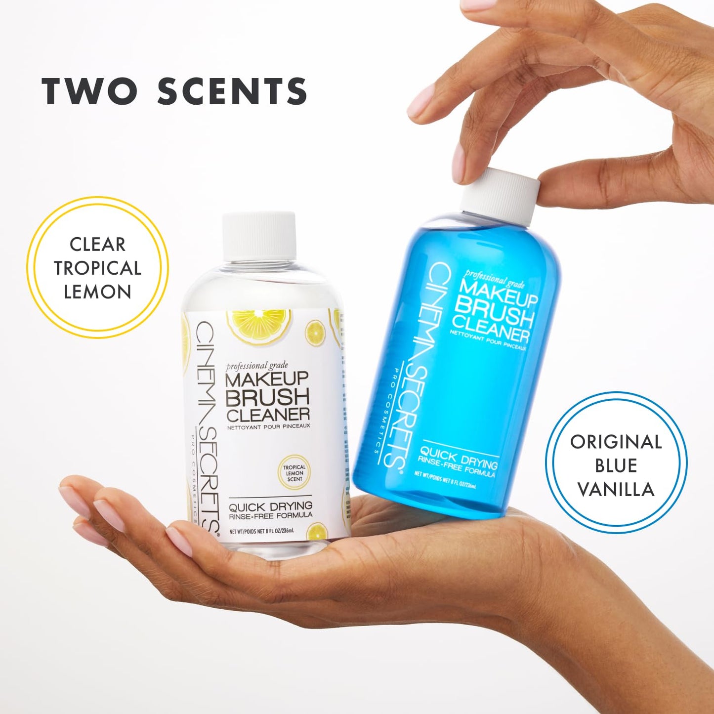 Cinema Secrets Original Blue Vanilla Makeup Brush Cleaner Solution - Professional Cleanser for Makeup Brushes - Quick-Drying, Rinse-Free Formula - Removes Stubborn Waterproof Make Up