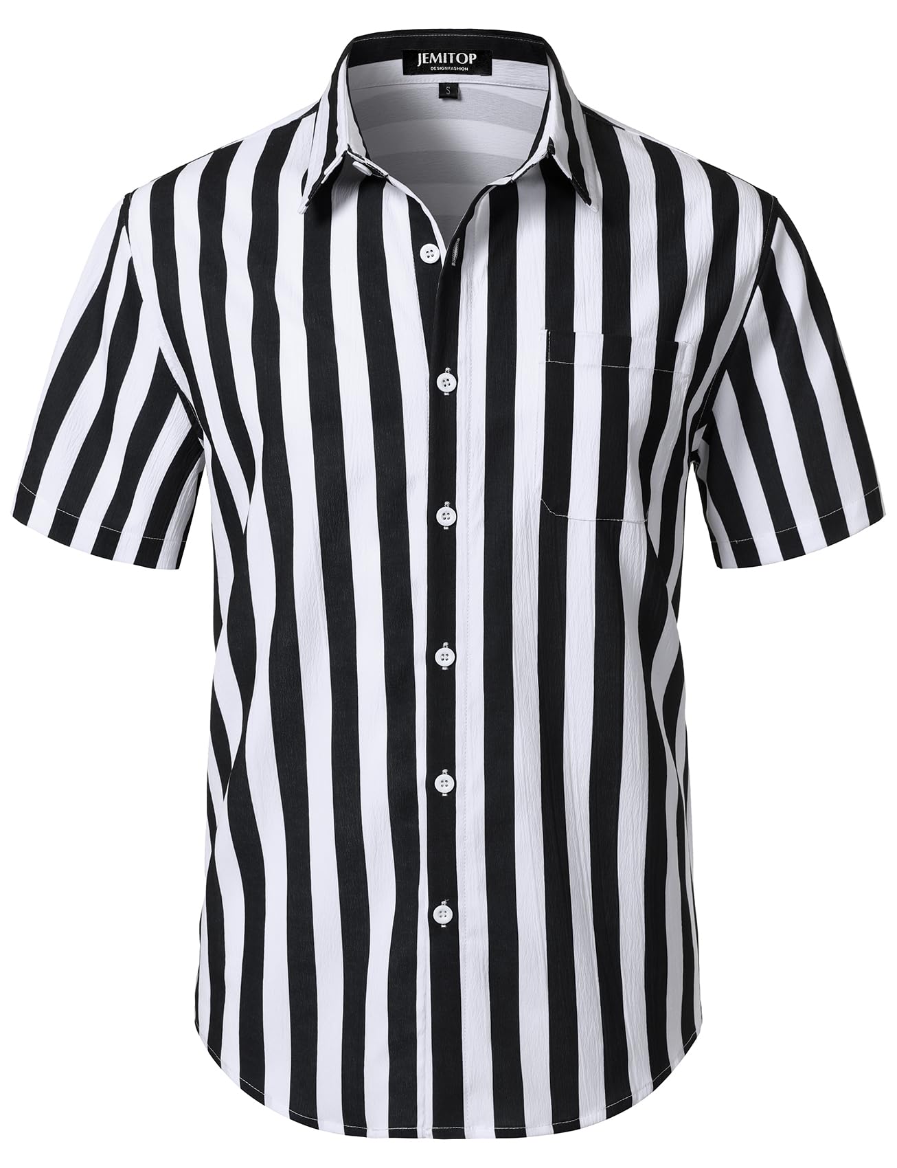 JEMITOP Men's Stretch Wrinkle Free Short Sleeve Texture Shirt Lightweight Summer Button Down Shirts for Beach Vacation
