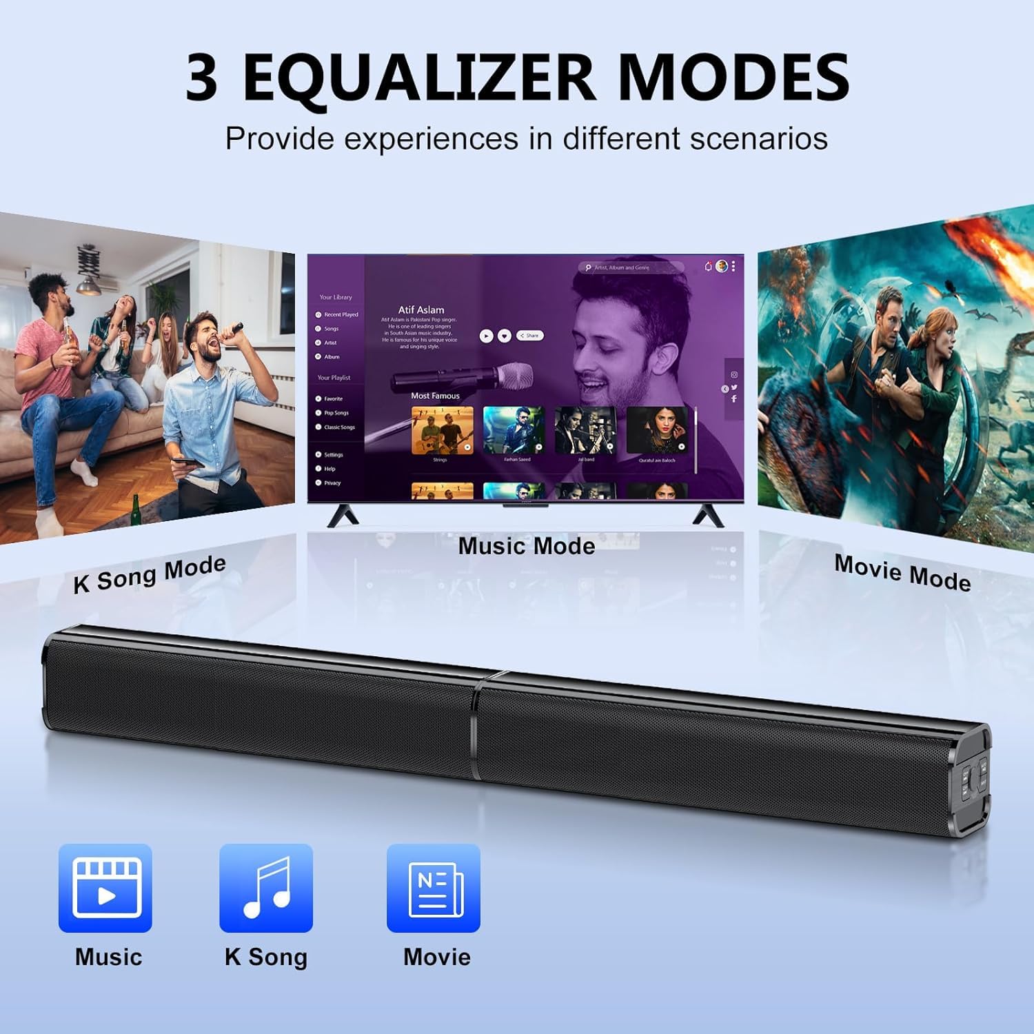 dotn Sound Bar for Smart TV, 2026 NEW 80W Soundbar